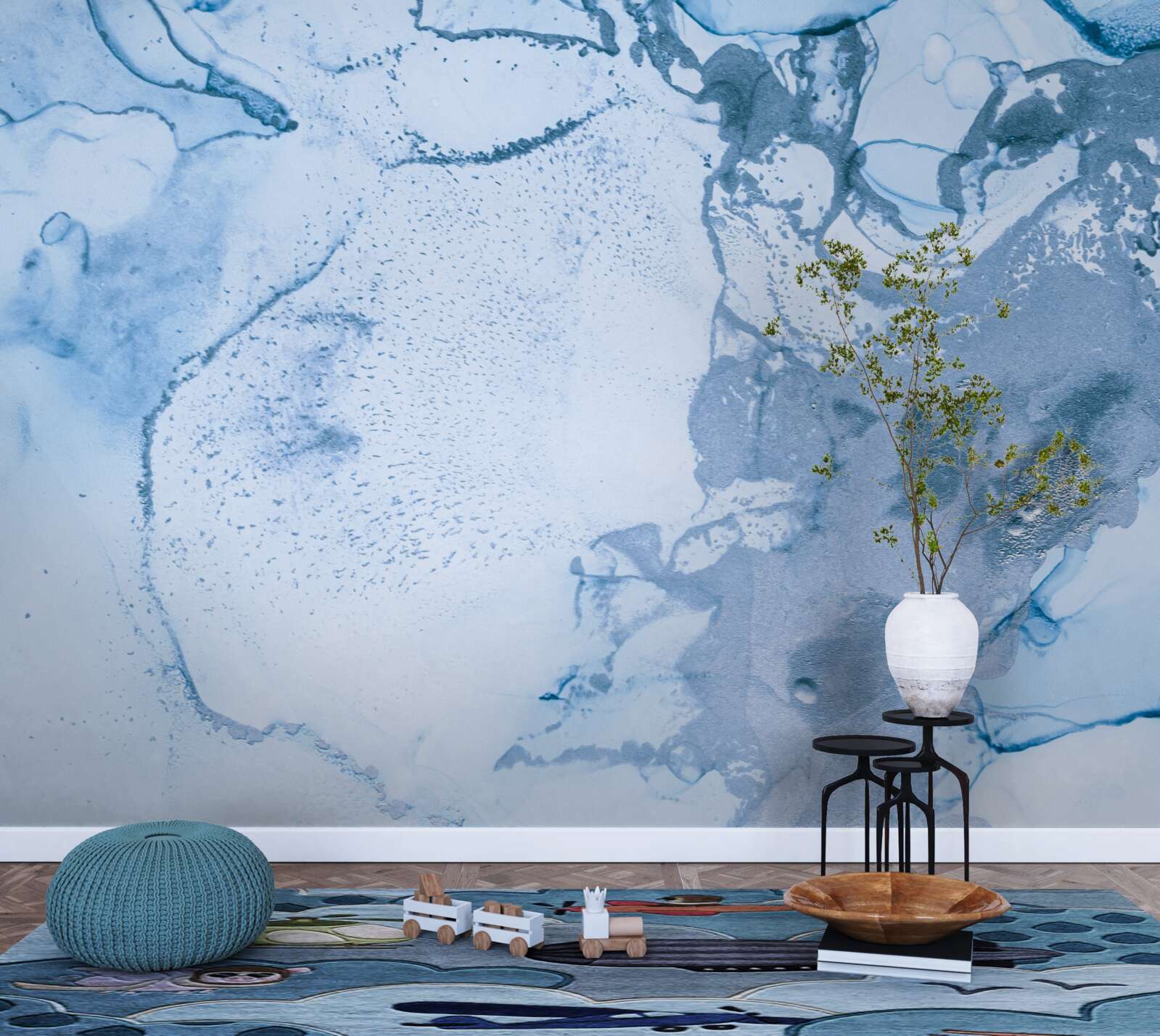 Fototapet combinație de valuri marine turcoaz și albastre