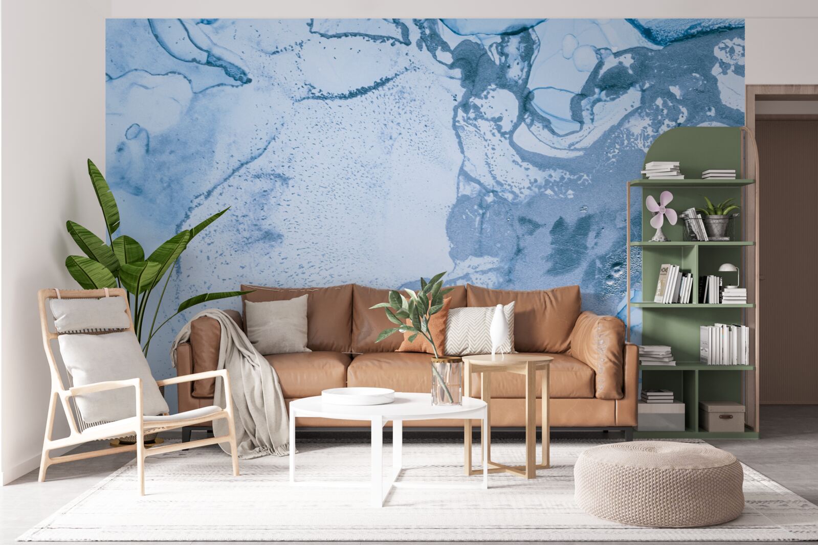 Fototapet combinație de valuri marine turcoaz și albastre