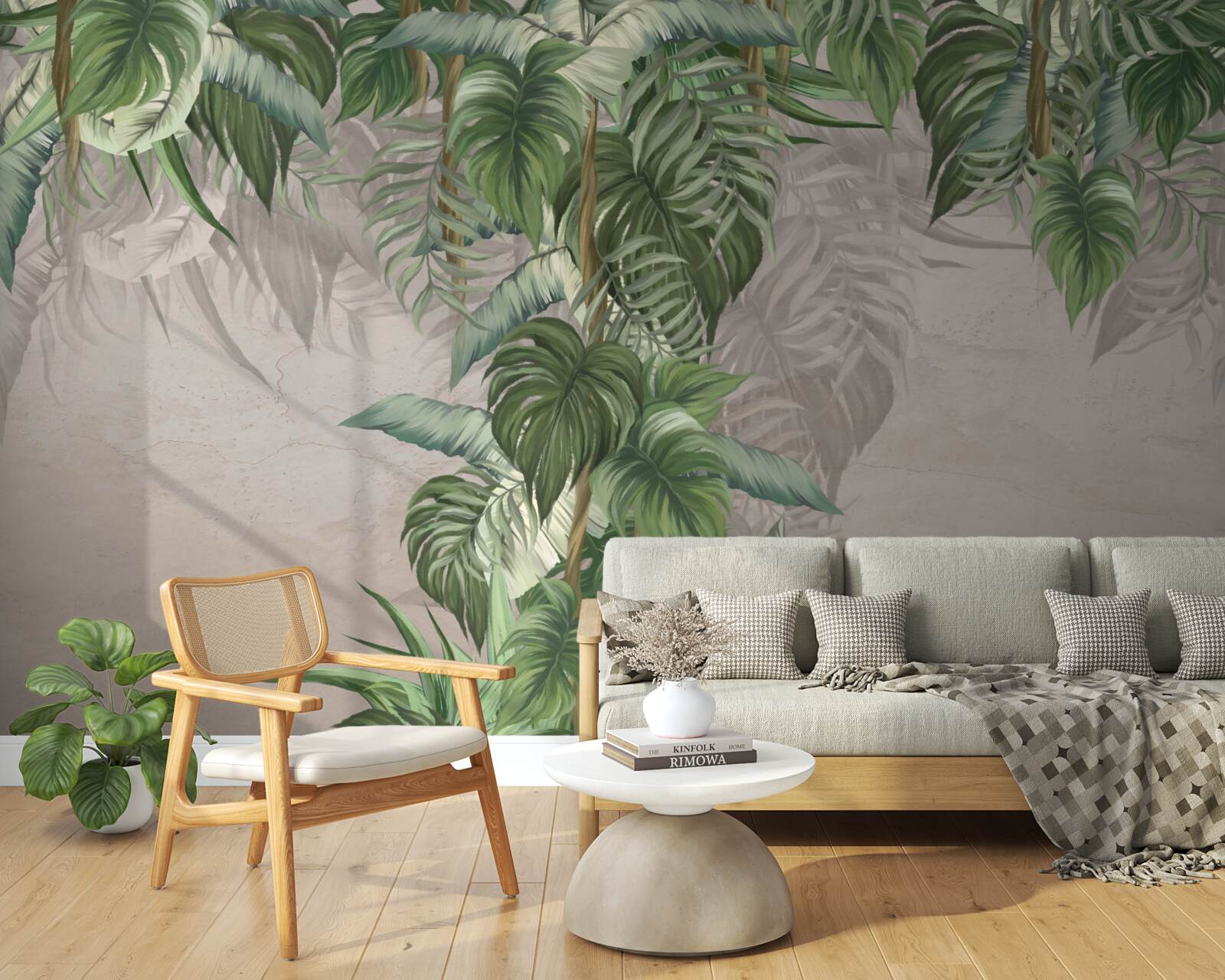 Fototapet frunzele monsterei mari sunt în căutare de umiditate