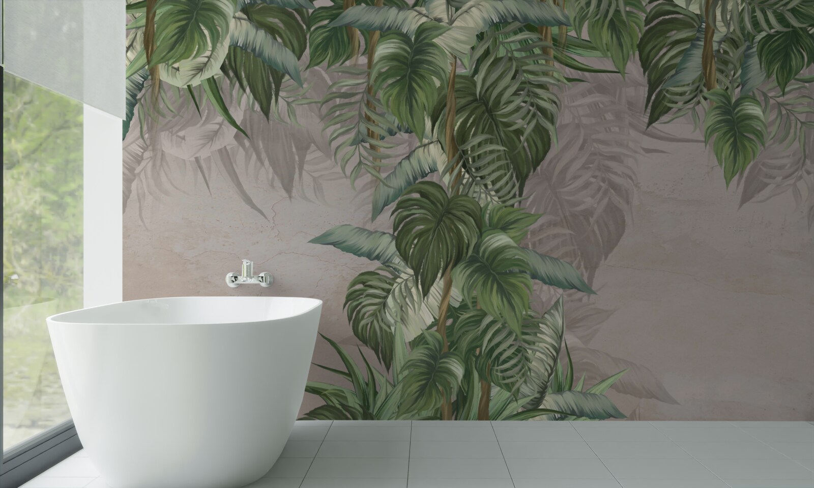 Fototapet frunzele monsterei mari sunt în căutare de umiditate