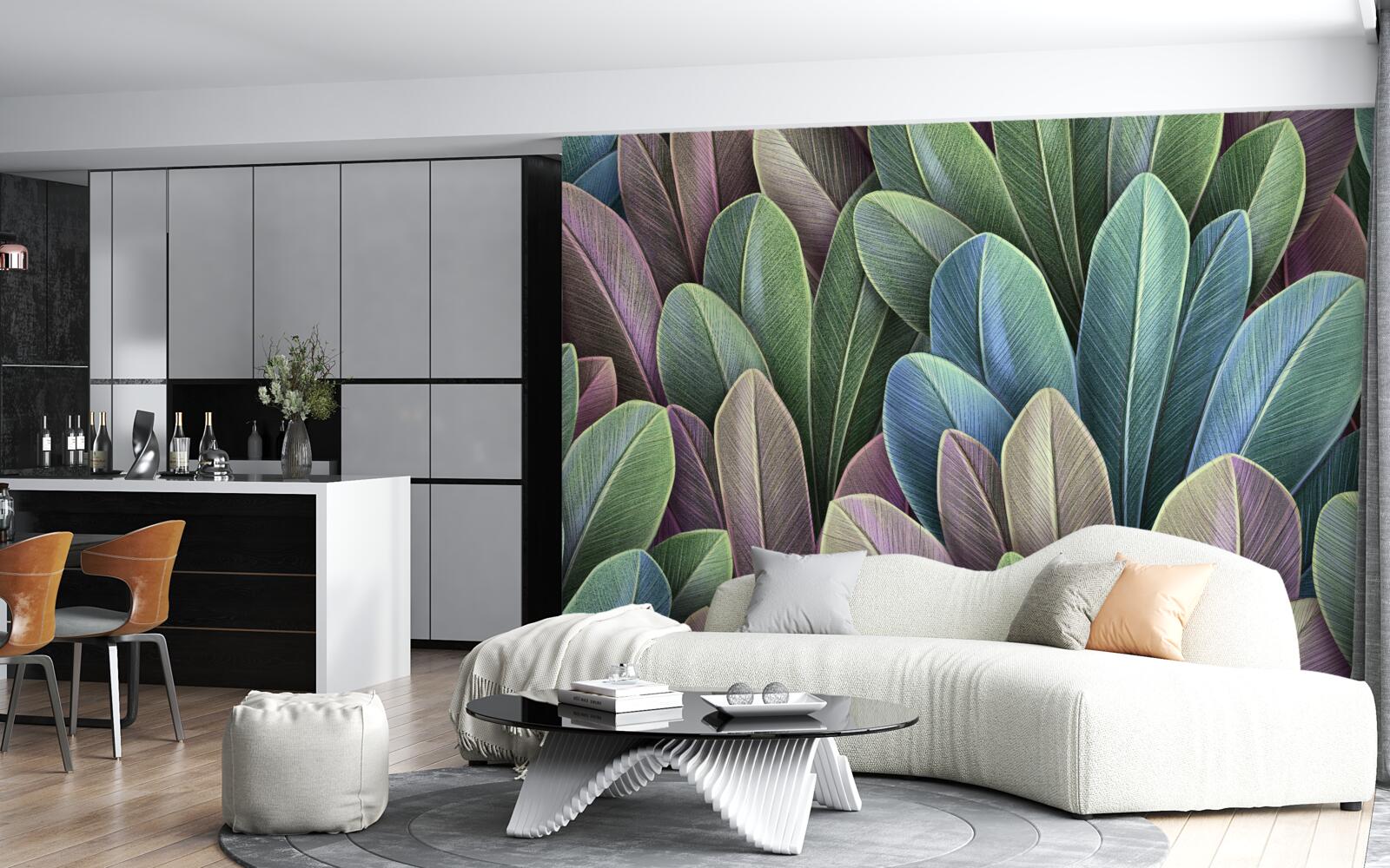 Fototapet subtilitățile spectrului de culori al frunzelor de toamnă din pădure