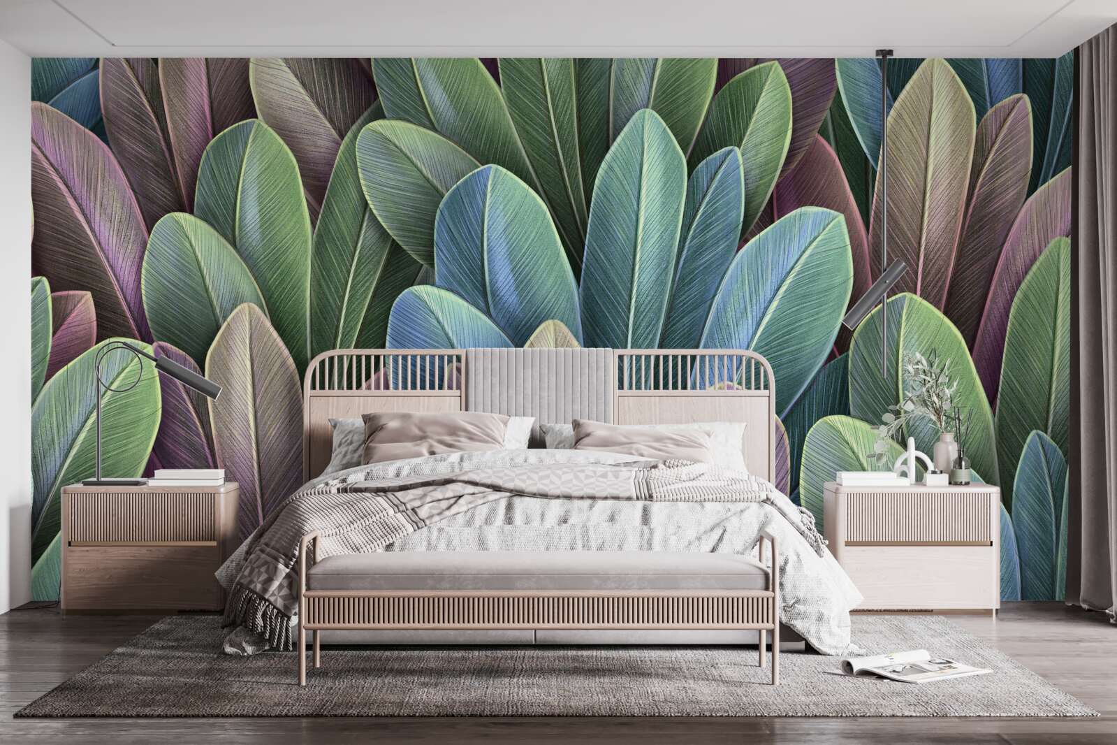 Fototapet subtilitățile spectrului de culori al frunzelor de toamnă din pădure