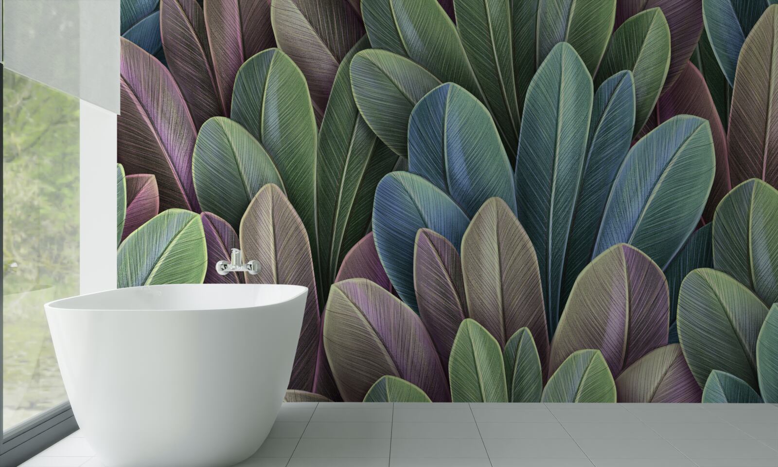 Fototapet subtilitățile spectrului de culori al frunzelor de toamnă din pădure