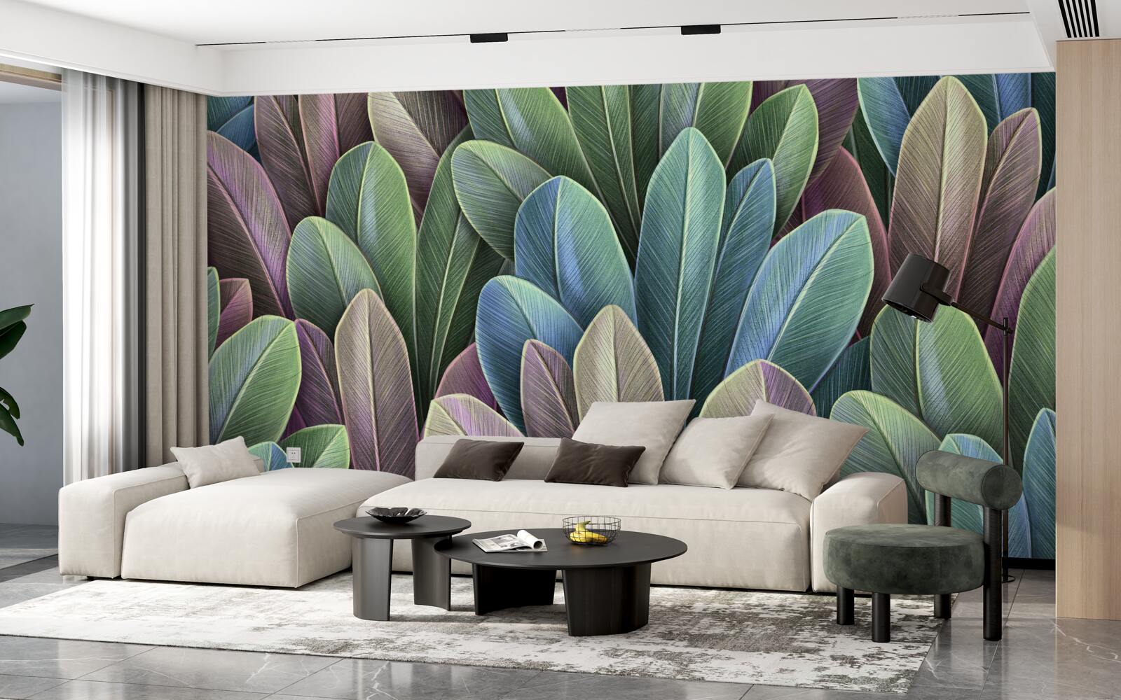 Fototapet subtilitățile spectrului de culori al frunzelor de toamnă din pădure