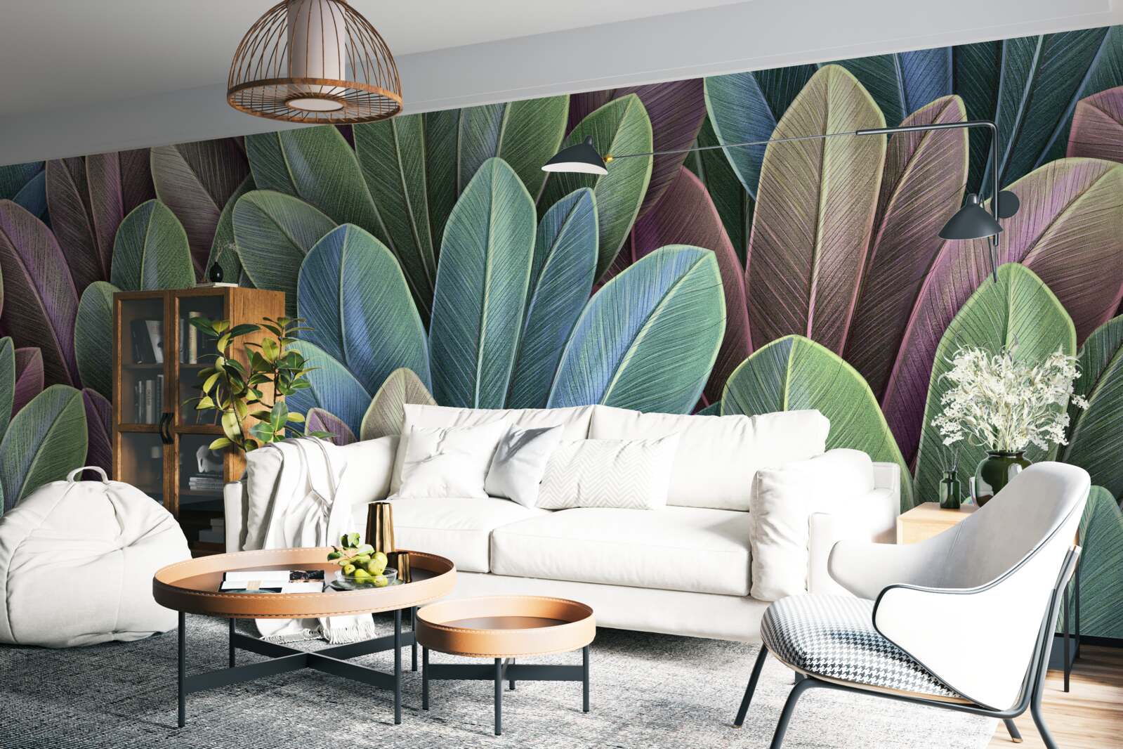 Fototapet subtilitățile spectrului de culori al frunzelor de toamnă din pădure