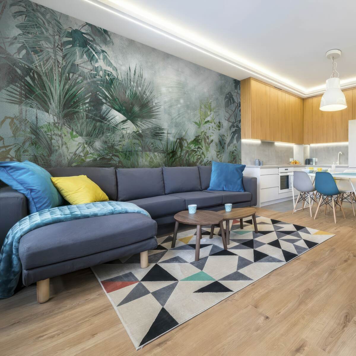 Fototapet dimineață tropicală pe o apă învăluită în ceață