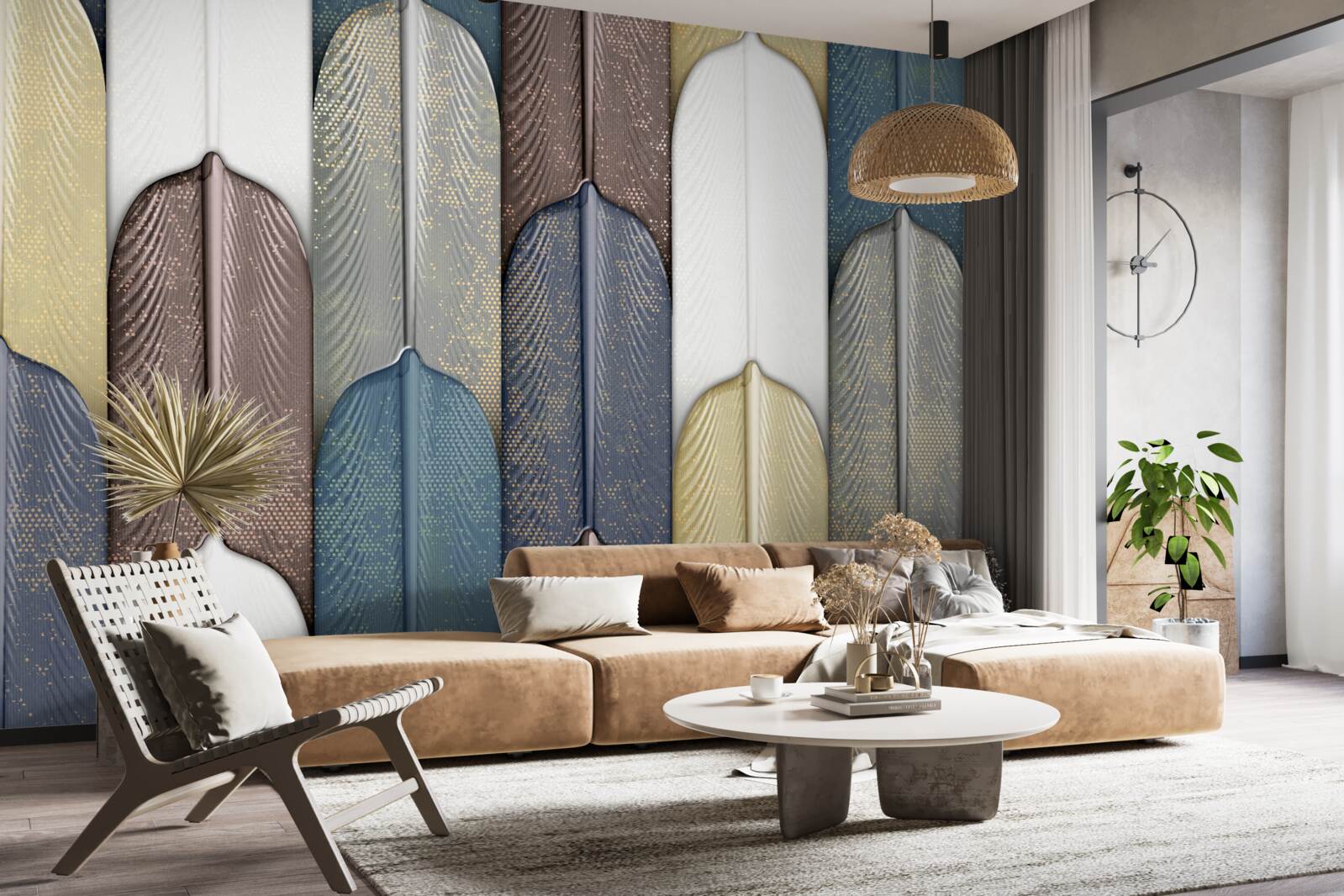 Fototapet o pădure presărată cu frunze de toamnă