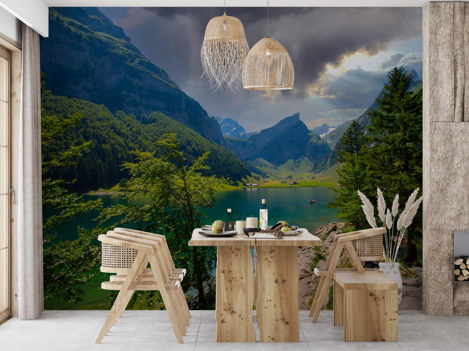 Fototapet lacul de munte va fi în curând acoperit de nori de ploaie