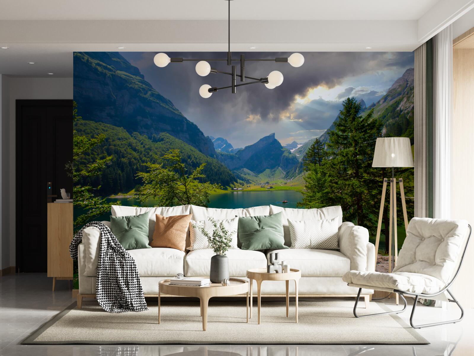 Fototapet lacul de munte va fi în curând acoperit de nori de ploaie