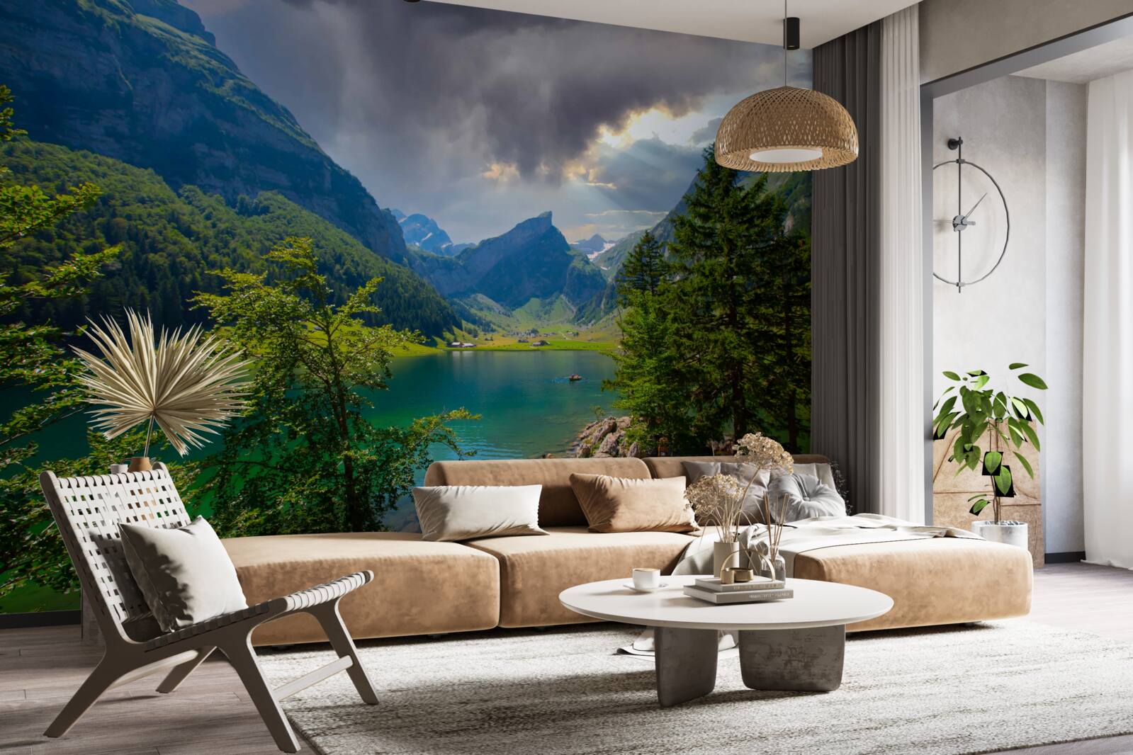 Fototapet lacul de munte va fi în curând acoperit de nori de ploaie