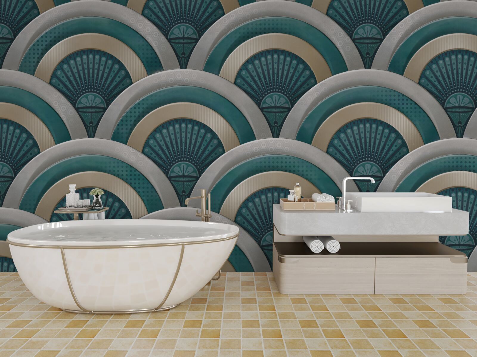 Fototapet abstractizare de valuri de mare puternice