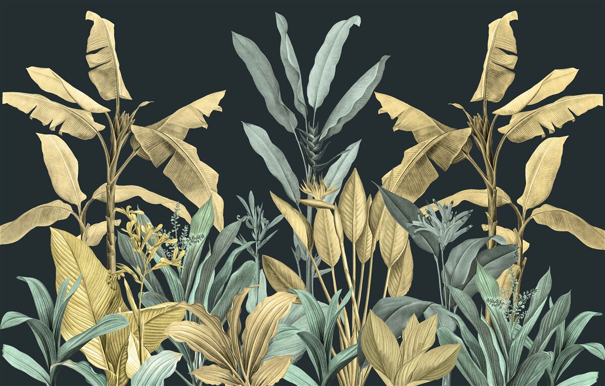 Fototapet nuanțe bogate de plante tropicale