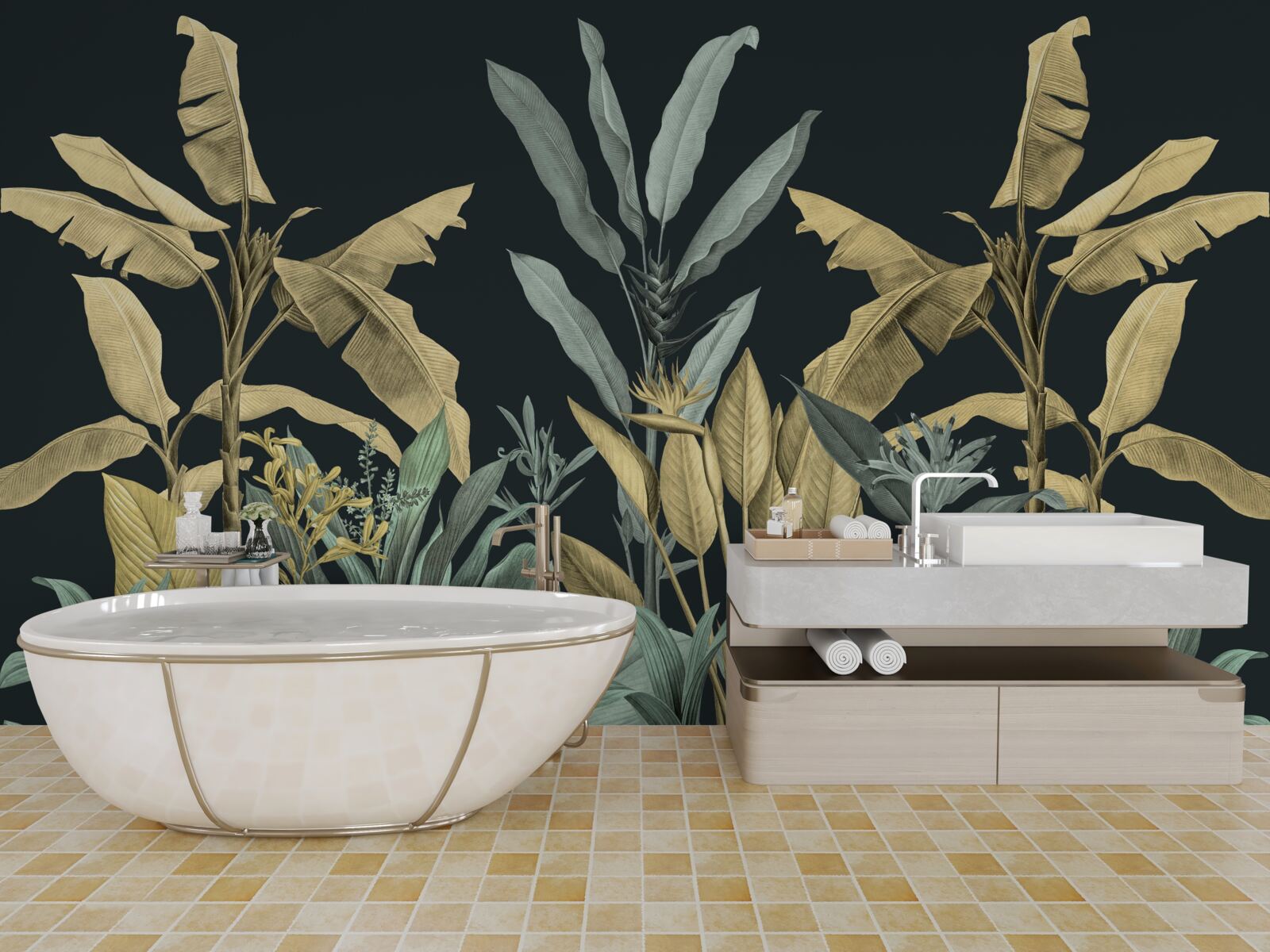 Fototapet nuanțe bogate de plante tropicale