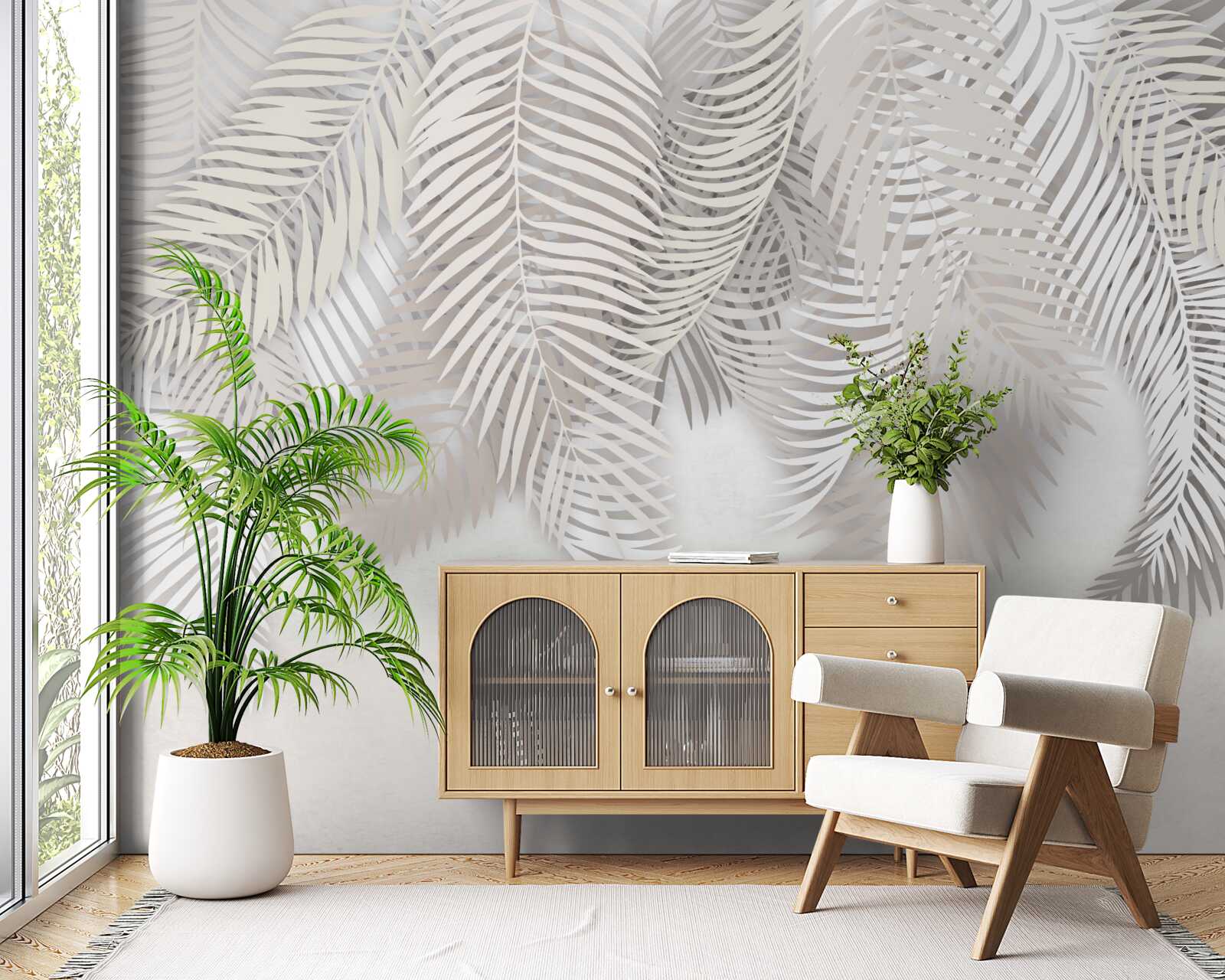 Fototapet frunze de palmier agățate