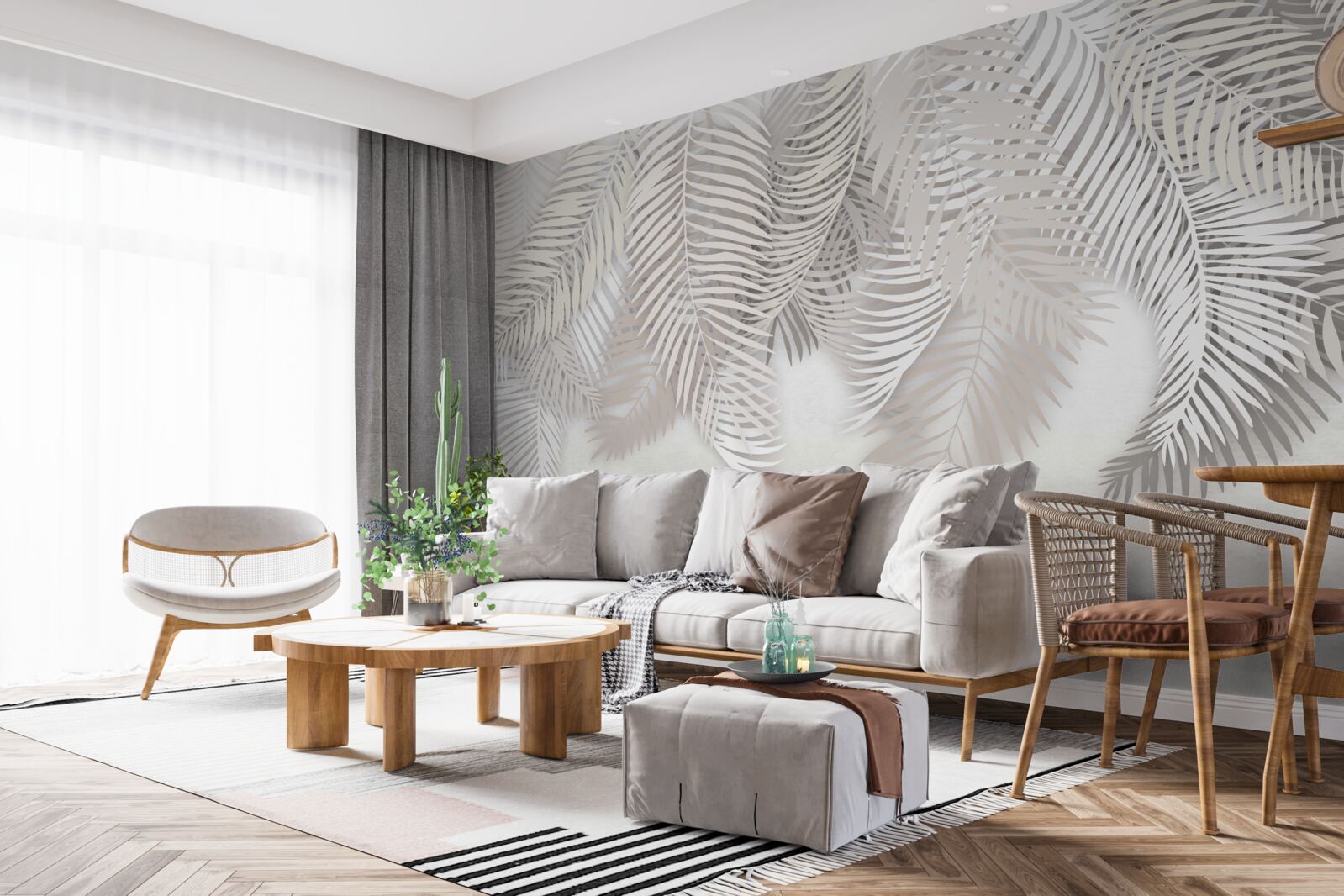 Fototapet frunze de palmier agățate