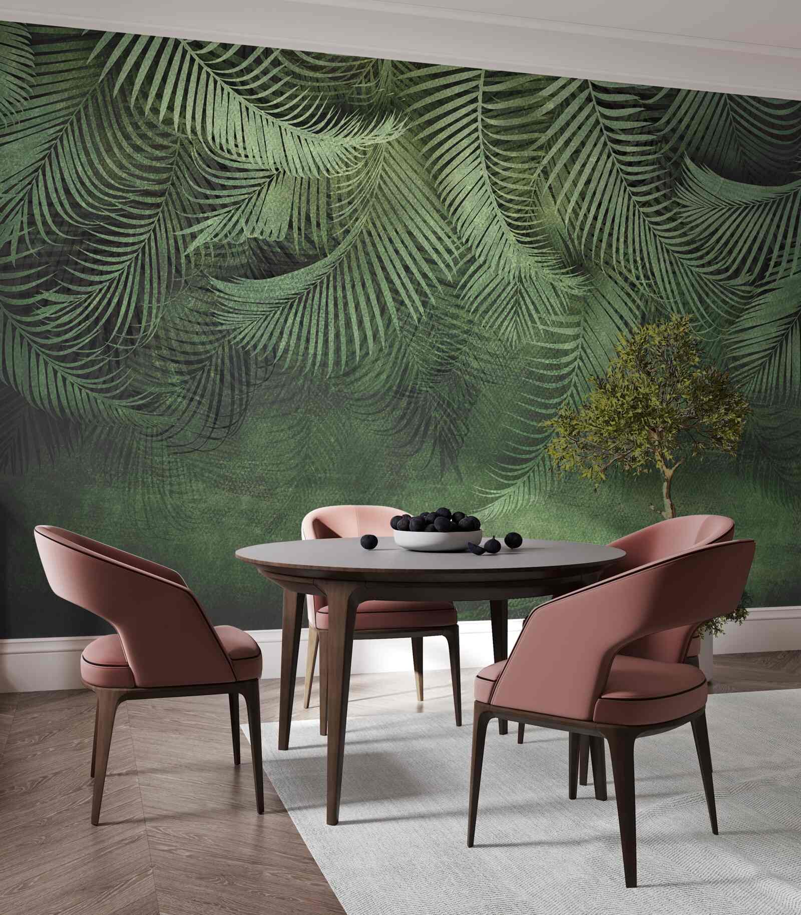 Fototapet frunzele palmierului de seară sunt groase