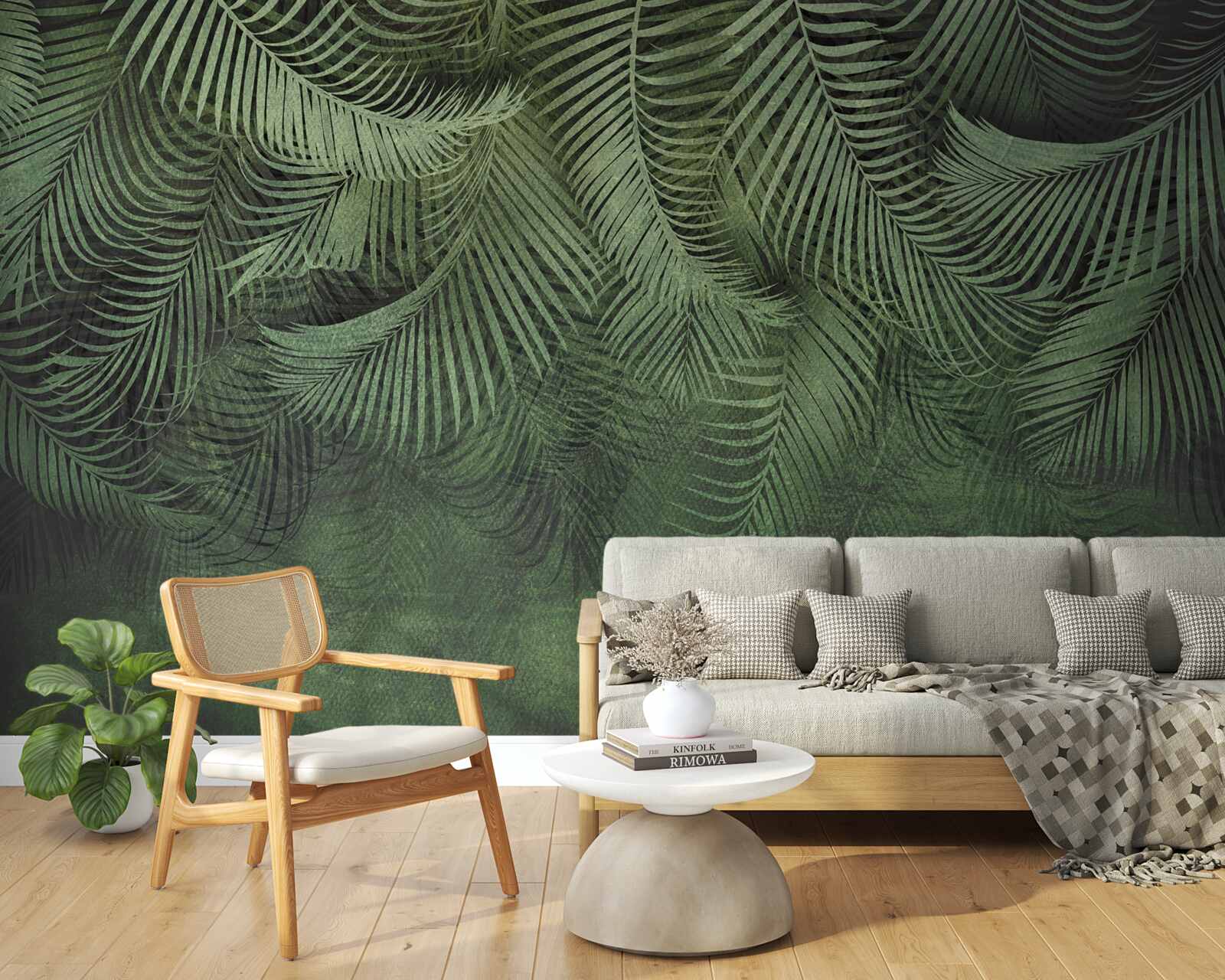 Fototapet frunzele palmierului de seară sunt groase