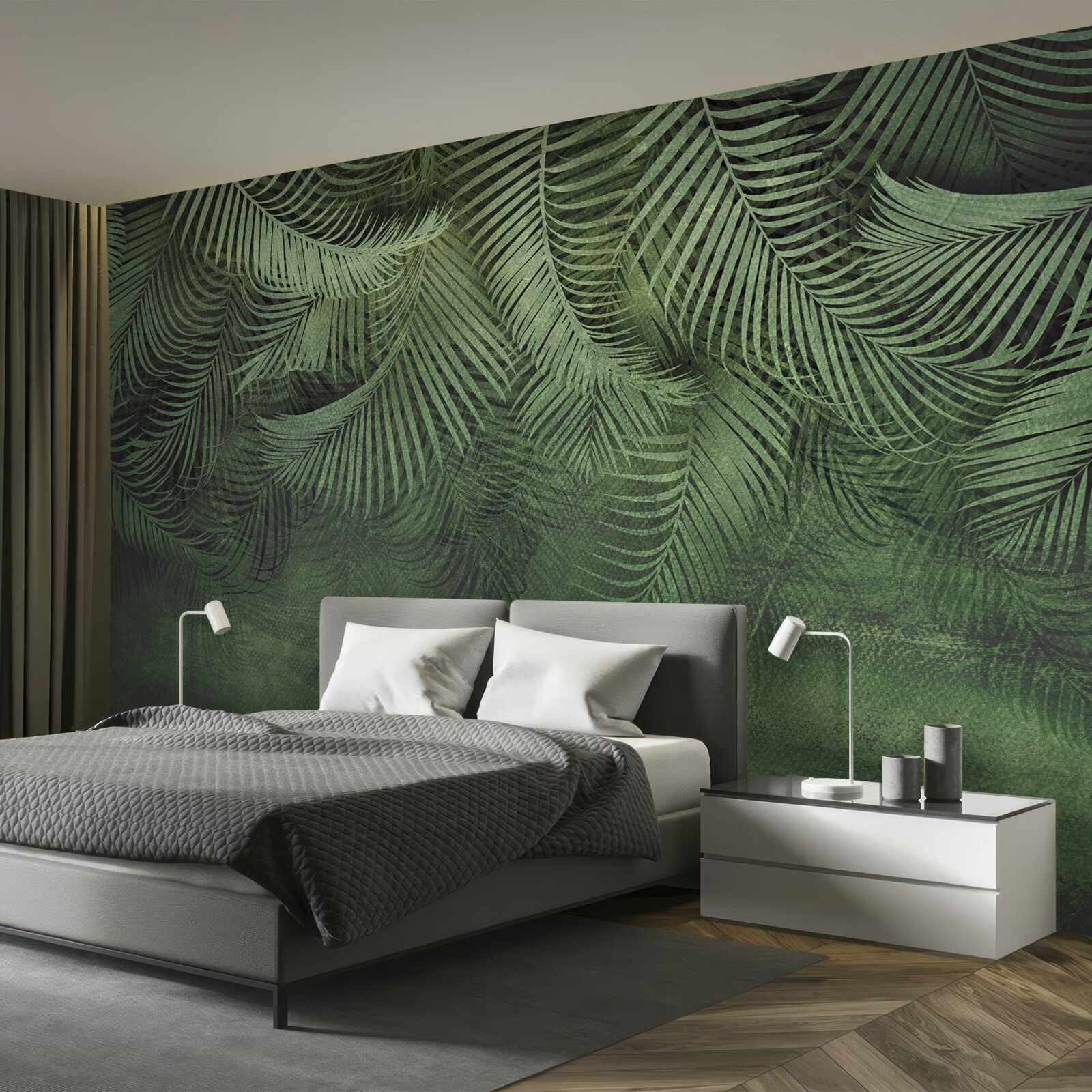 Fototapet frunzele palmierului de seară sunt groase