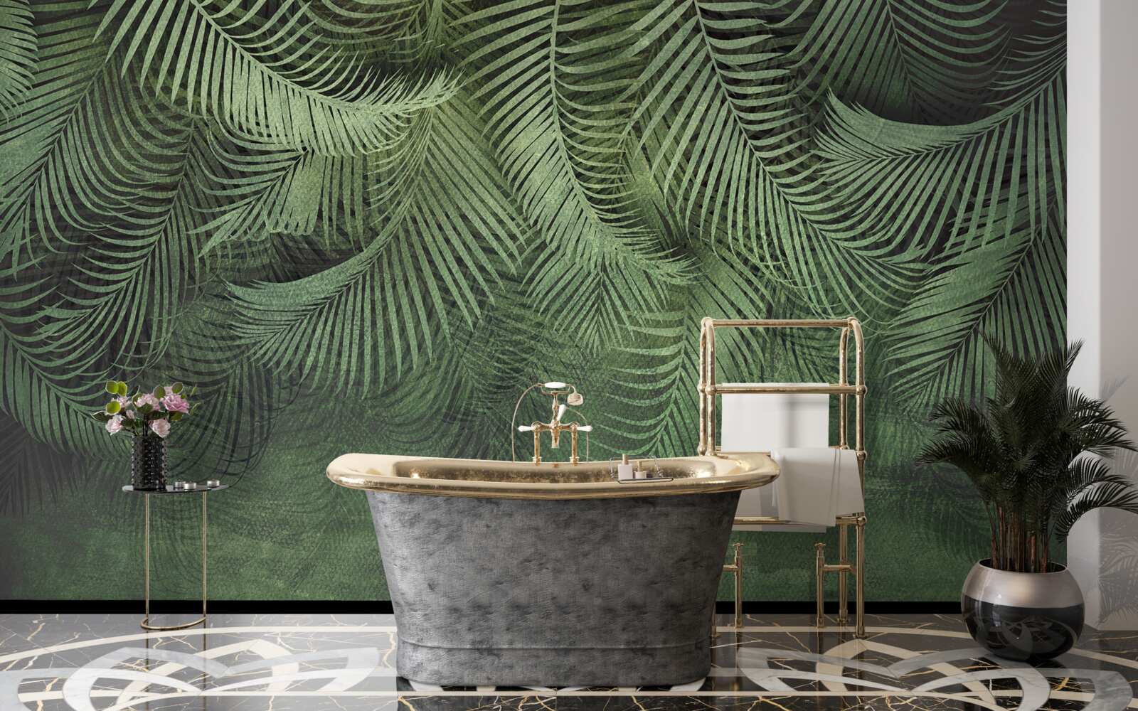 Fototapet frunzele palmierului de seară sunt groase