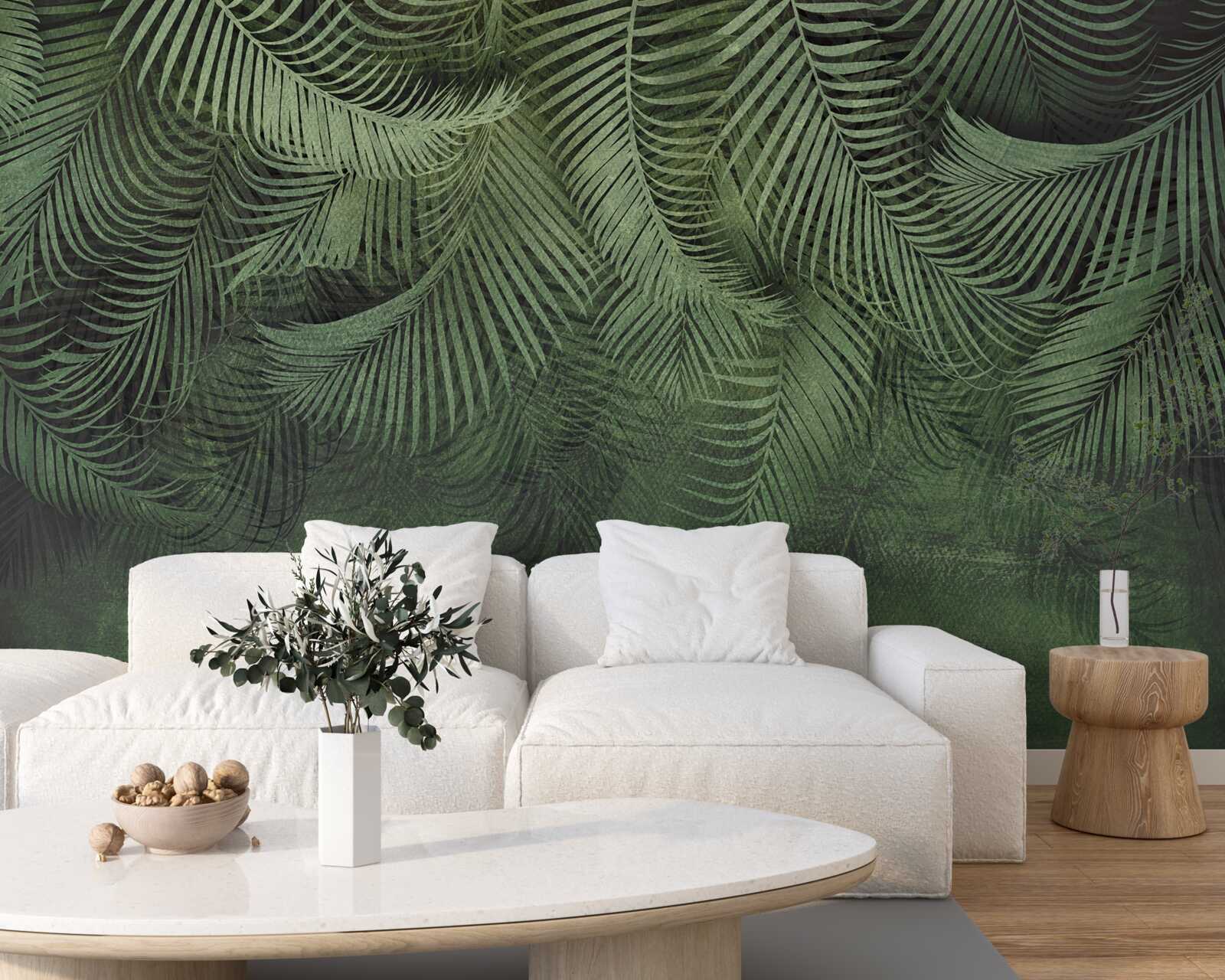 Fototapet frunzele palmierului de seară sunt groase