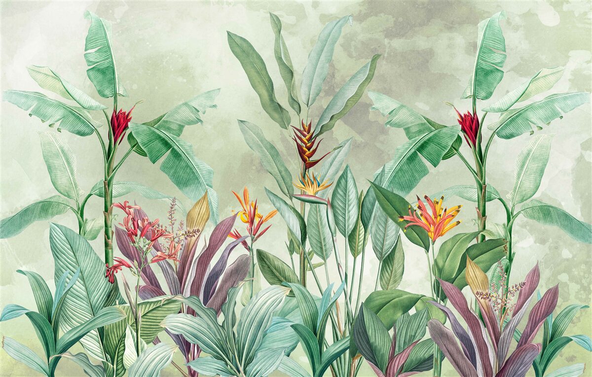 Fototapet palmierii sunt verzi și așteaptă să vină ploaia