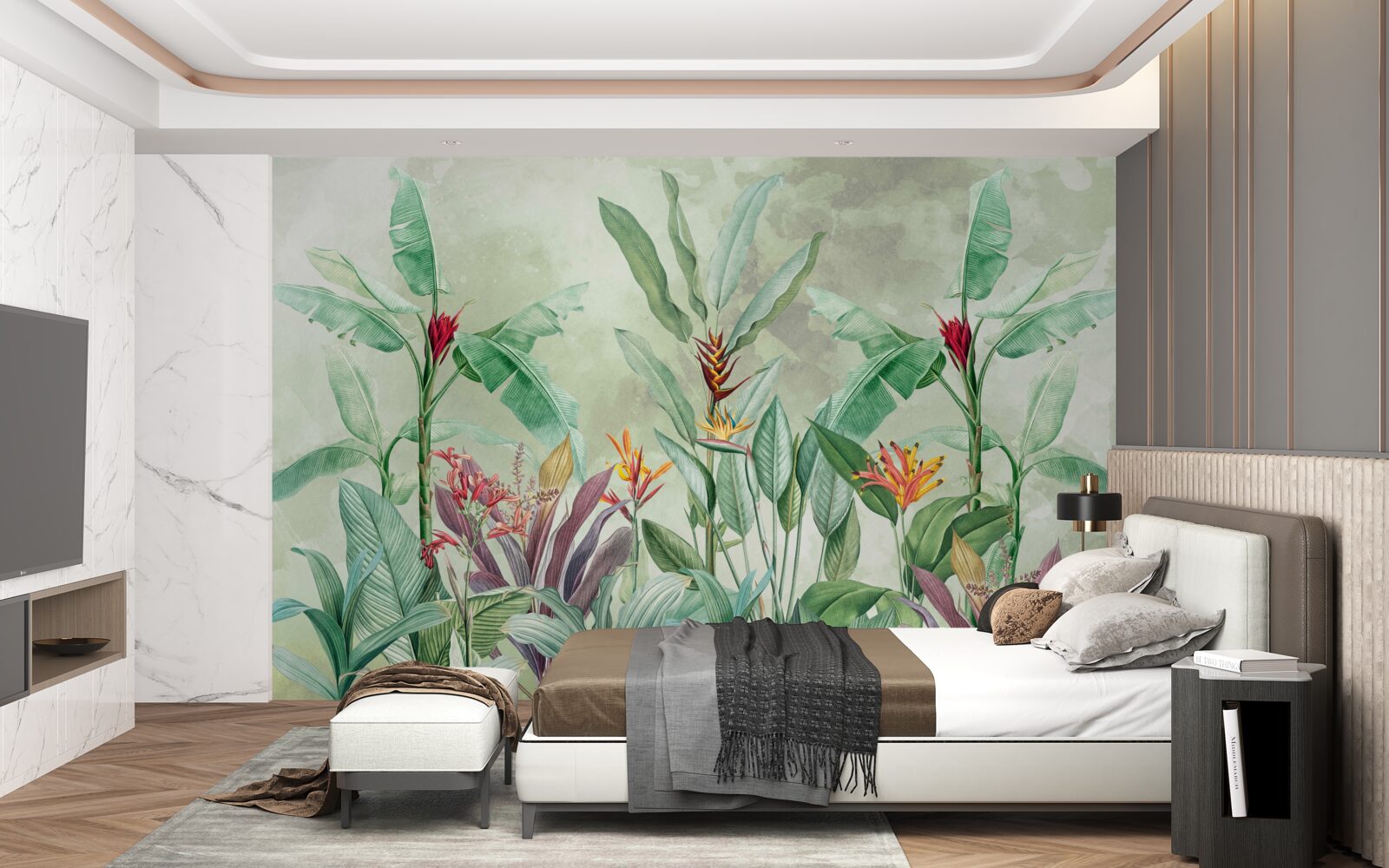 Fototapet palmierii sunt verzi și așteaptă să vină ploaia