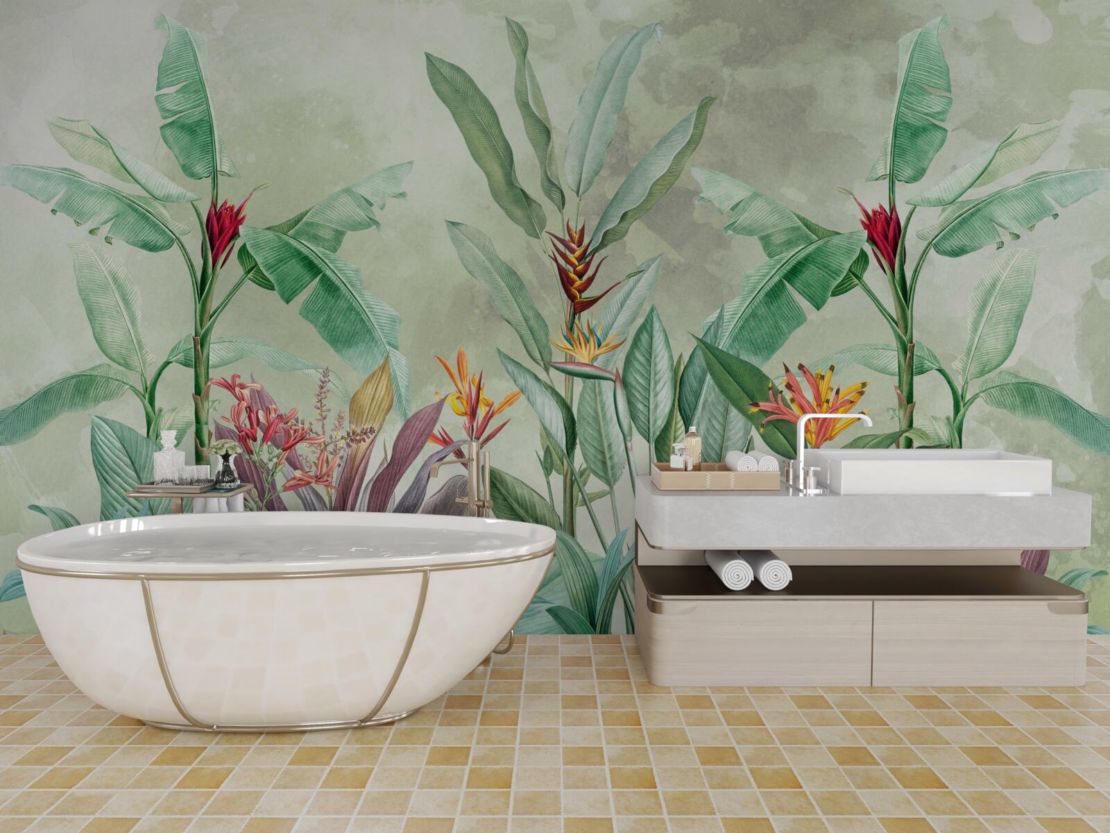 Fototapet palmierii sunt verzi și așteaptă să vină ploaia