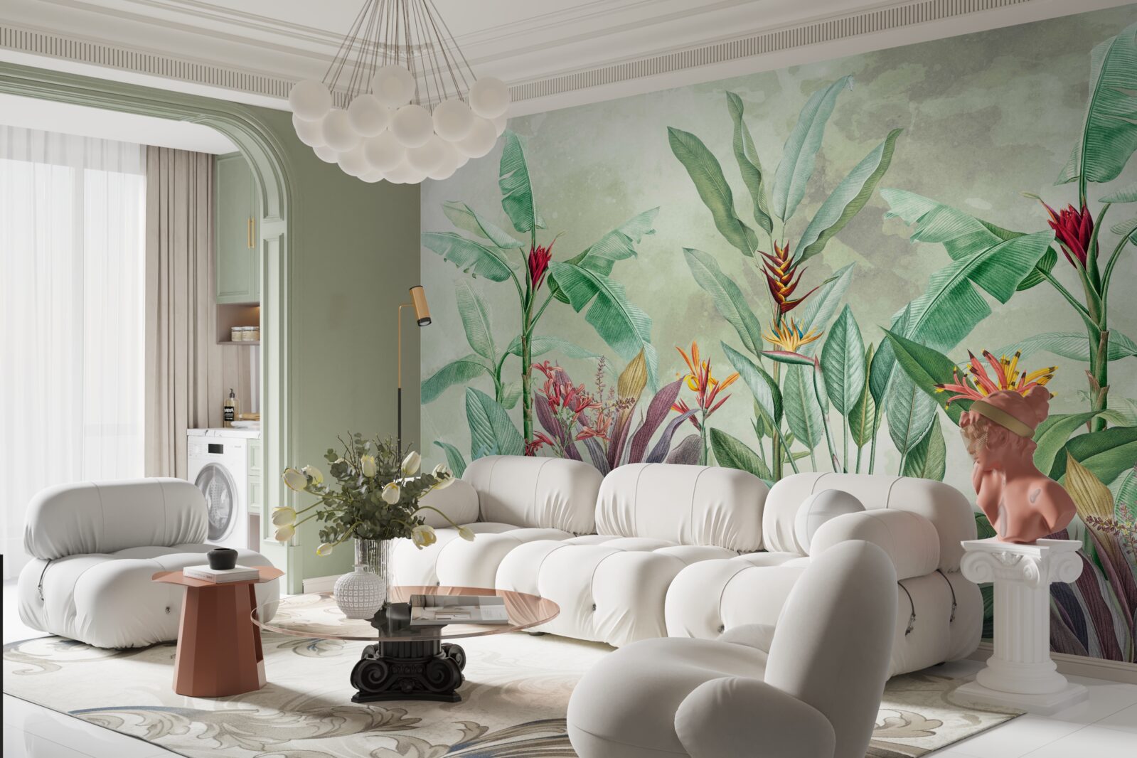 Fototapet palmierii sunt verzi și așteaptă să vină ploaia