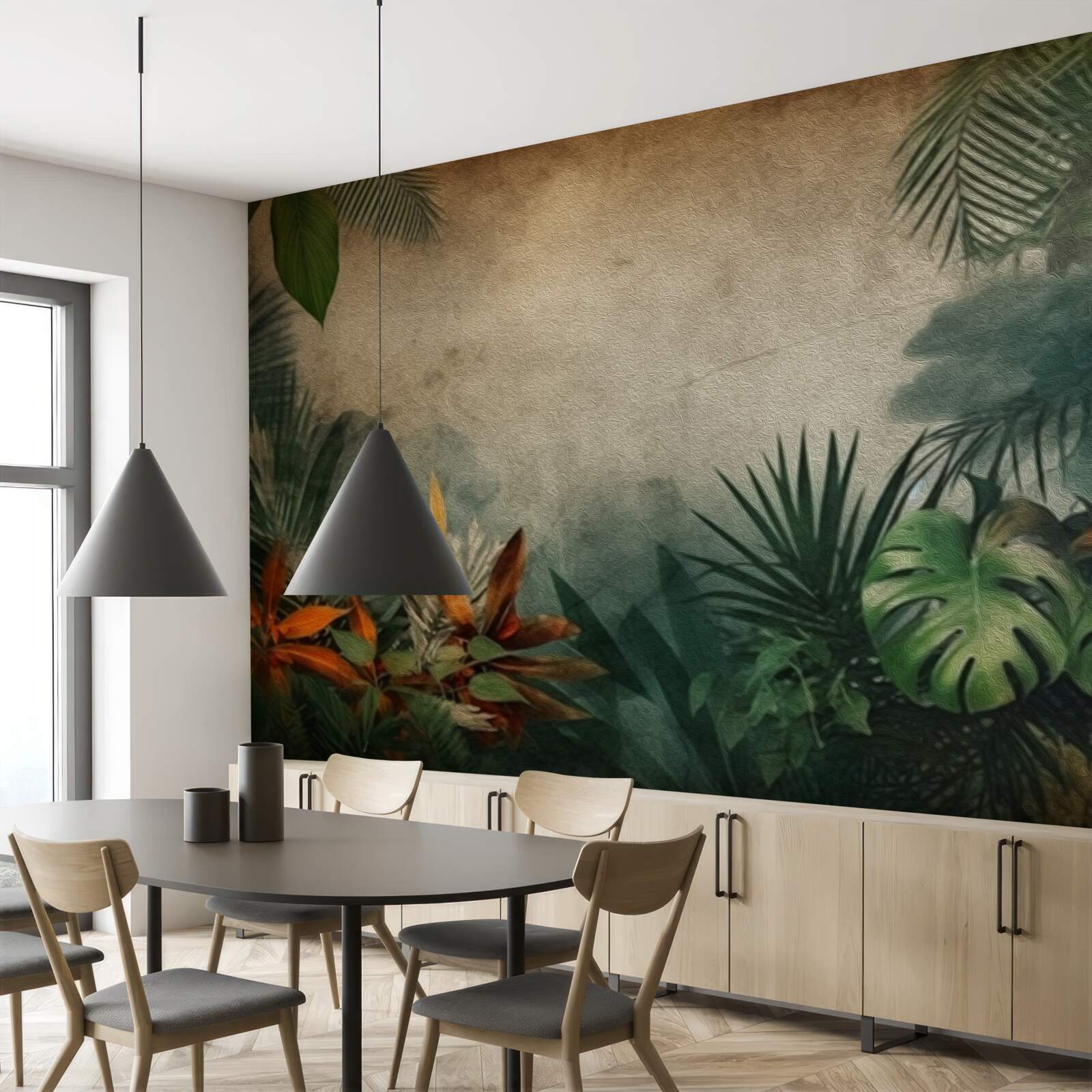 Fototapet ploaie într-o junglă tropicală