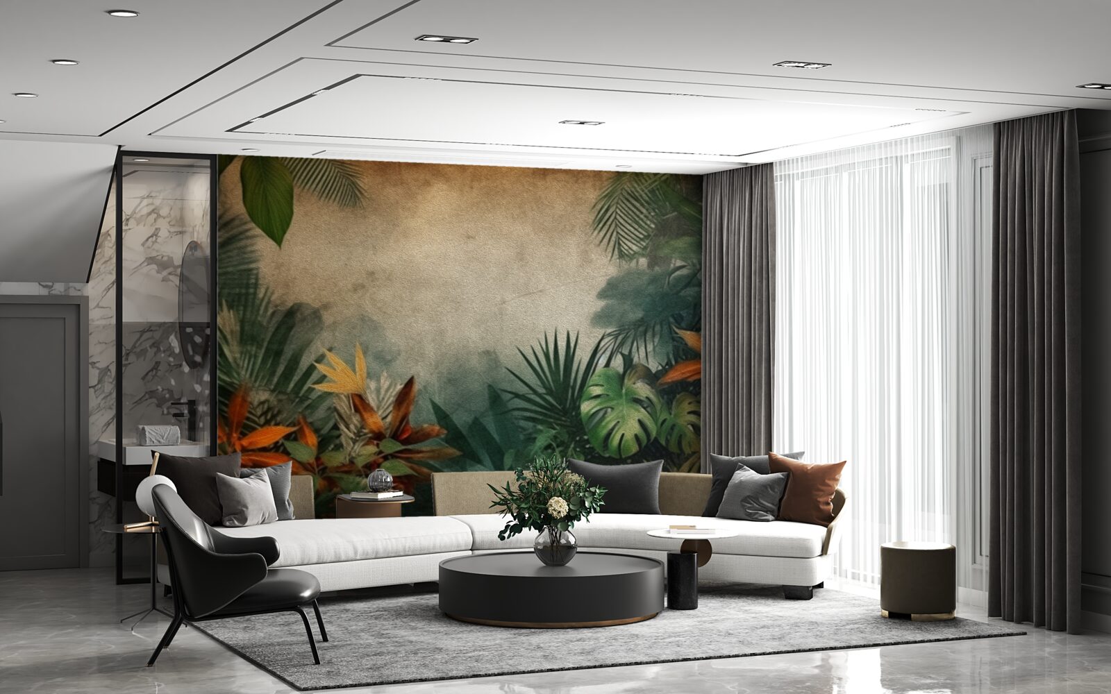 Fototapet ploaie într-o junglă tropicală