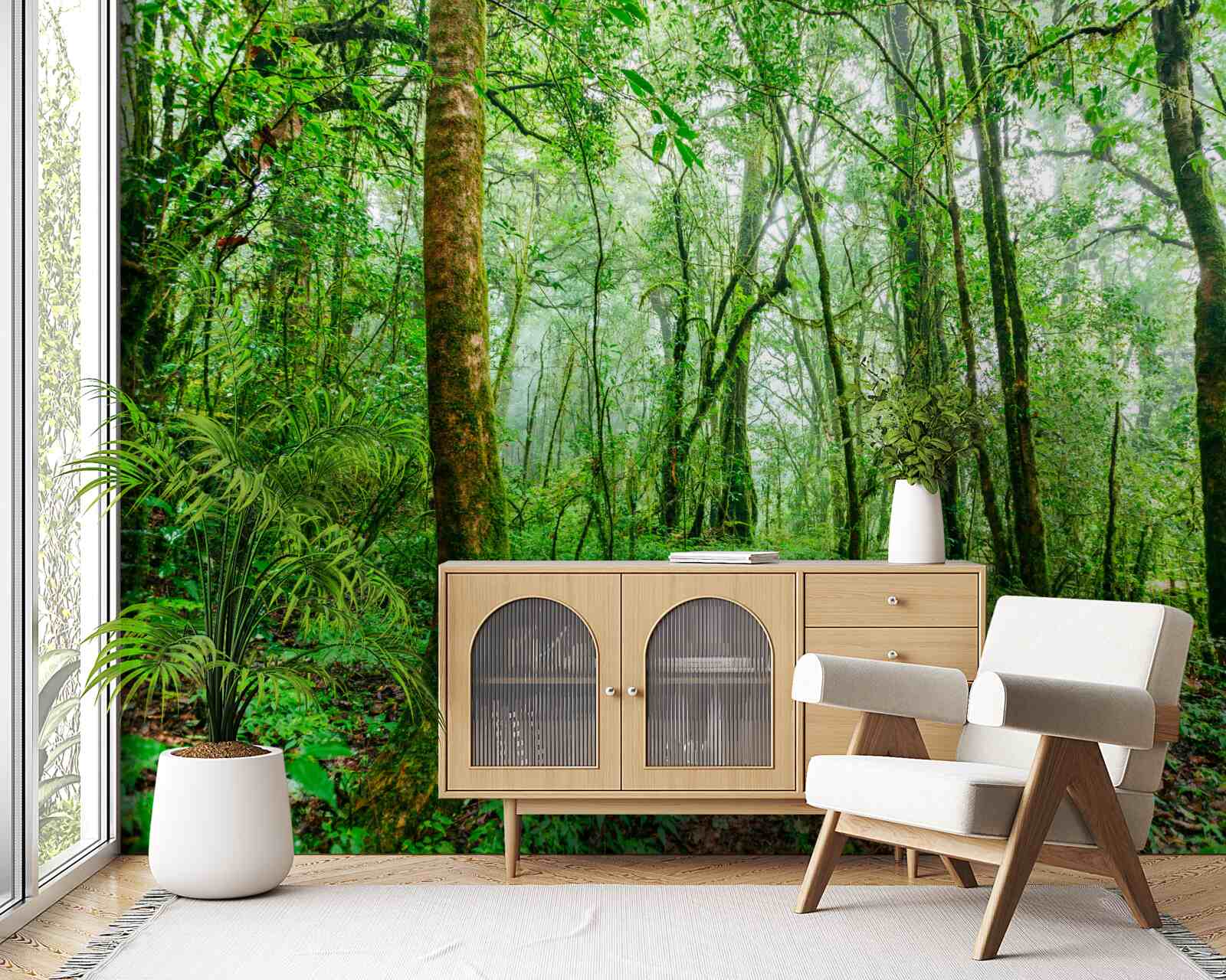 Fototapet pădurea împrospătată după ploaie a devenit de smarald