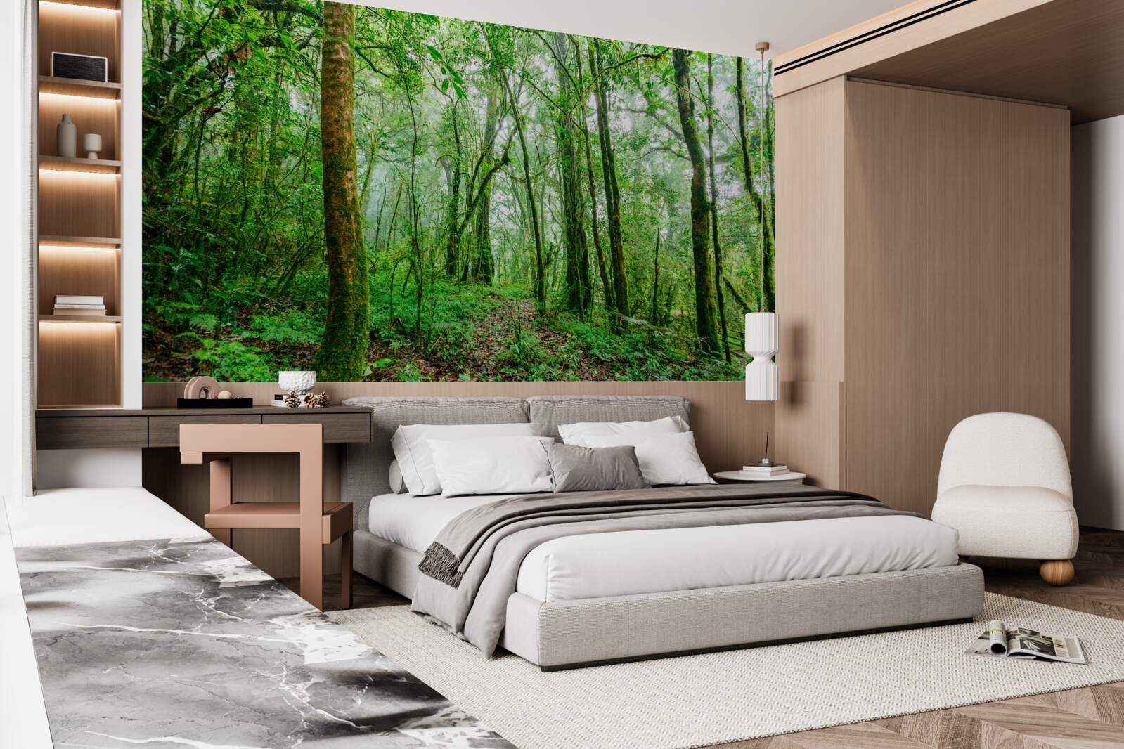 Fototapet pădurea împrospătată după ploaie a devenit de smarald