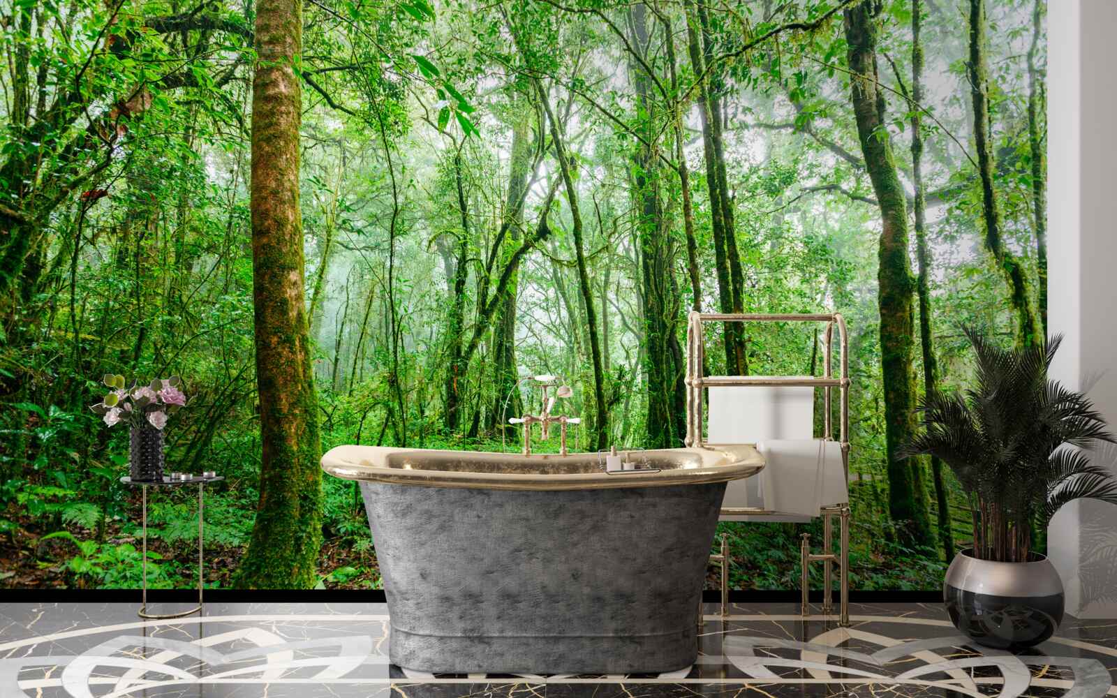 Fototapet pădurea împrospătată după ploaie a devenit de smarald