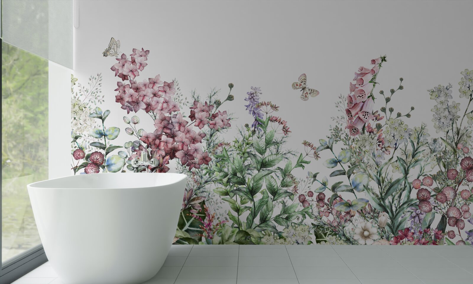 Fototapet un câmp cu pajiști, plăcut ochiului cu culorile sale vii