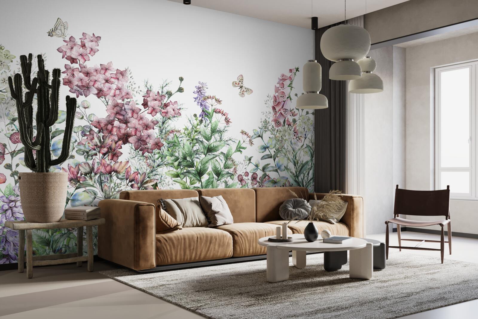 Fototapet un câmp cu pajiști, plăcut ochiului cu culorile sale vii