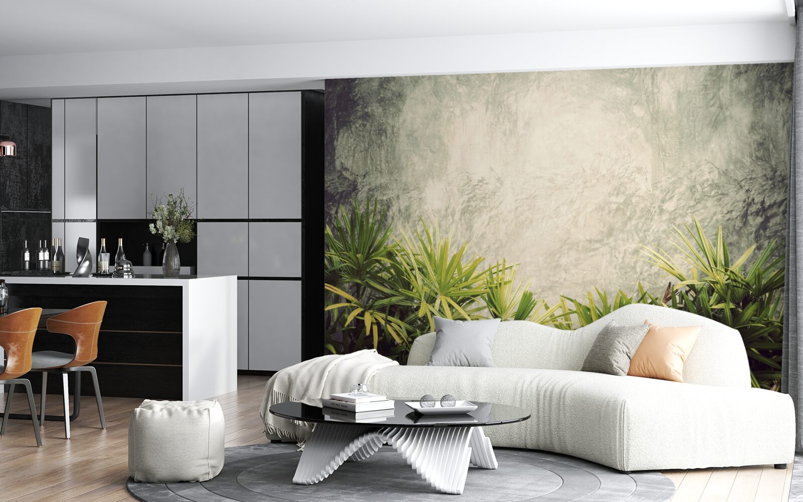 Fototapet o pătură cețoasă învăluie plantele verzi din junglă