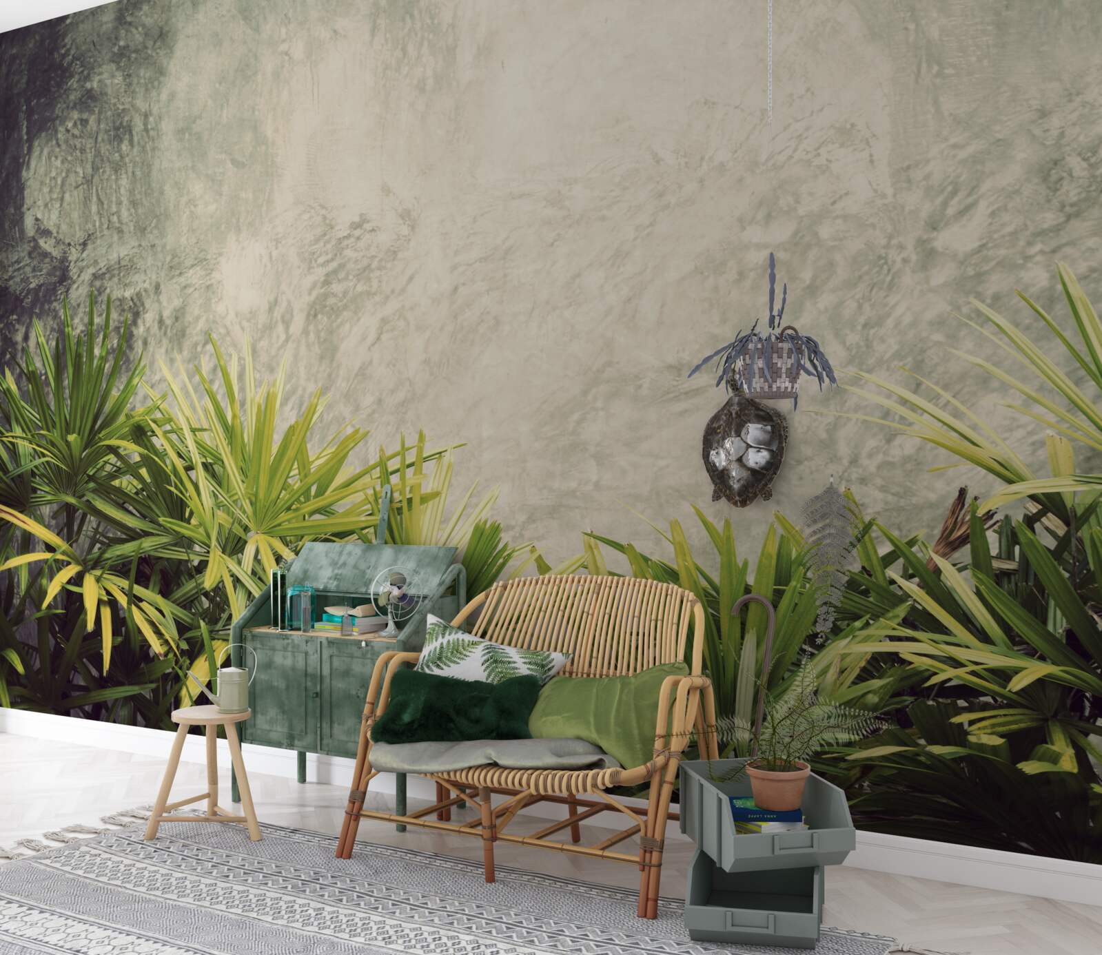 Fototapet o pătură cețoasă învăluie plantele verzi din junglă