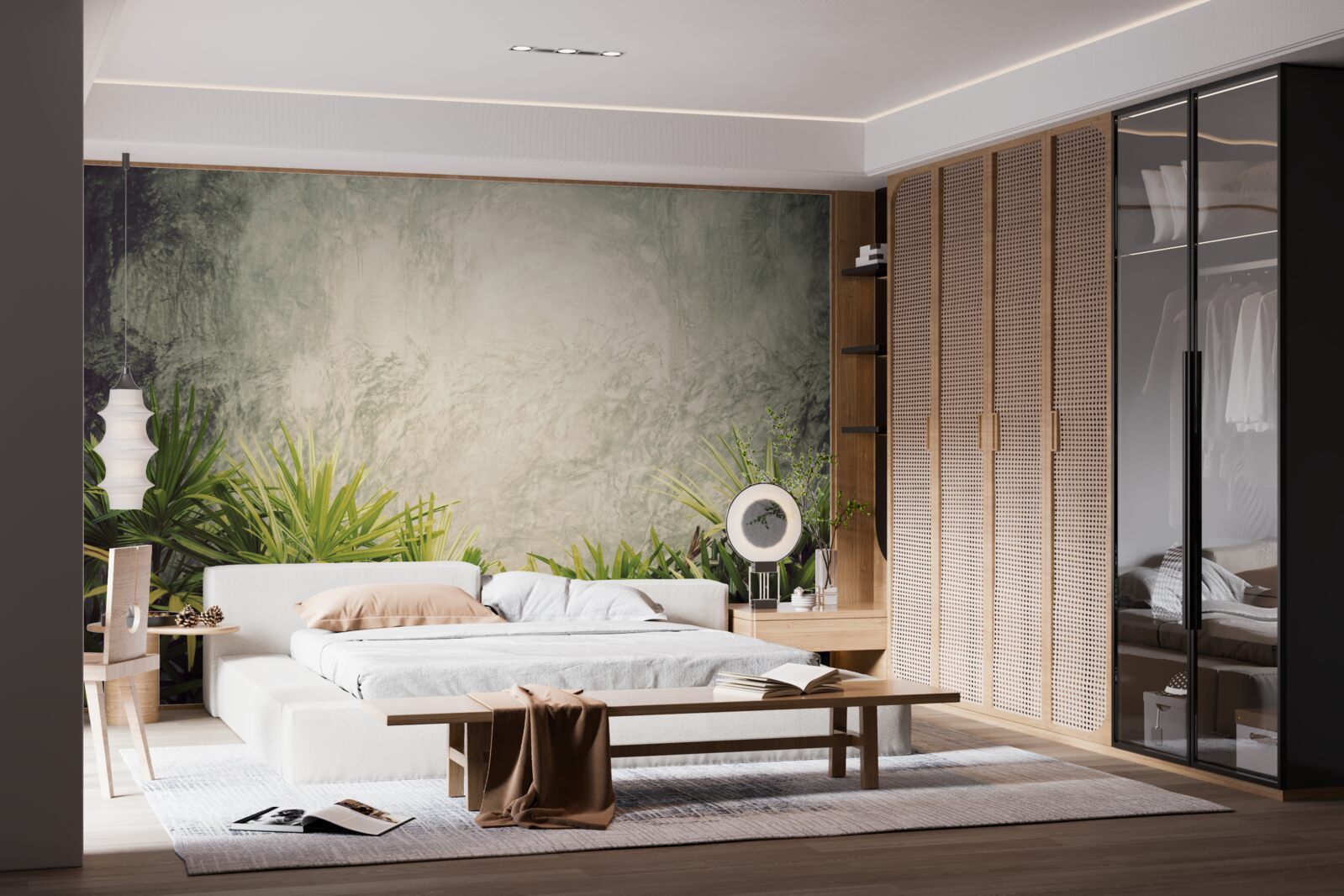 Fototapet o pătură cețoasă învăluie plantele verzi din junglă