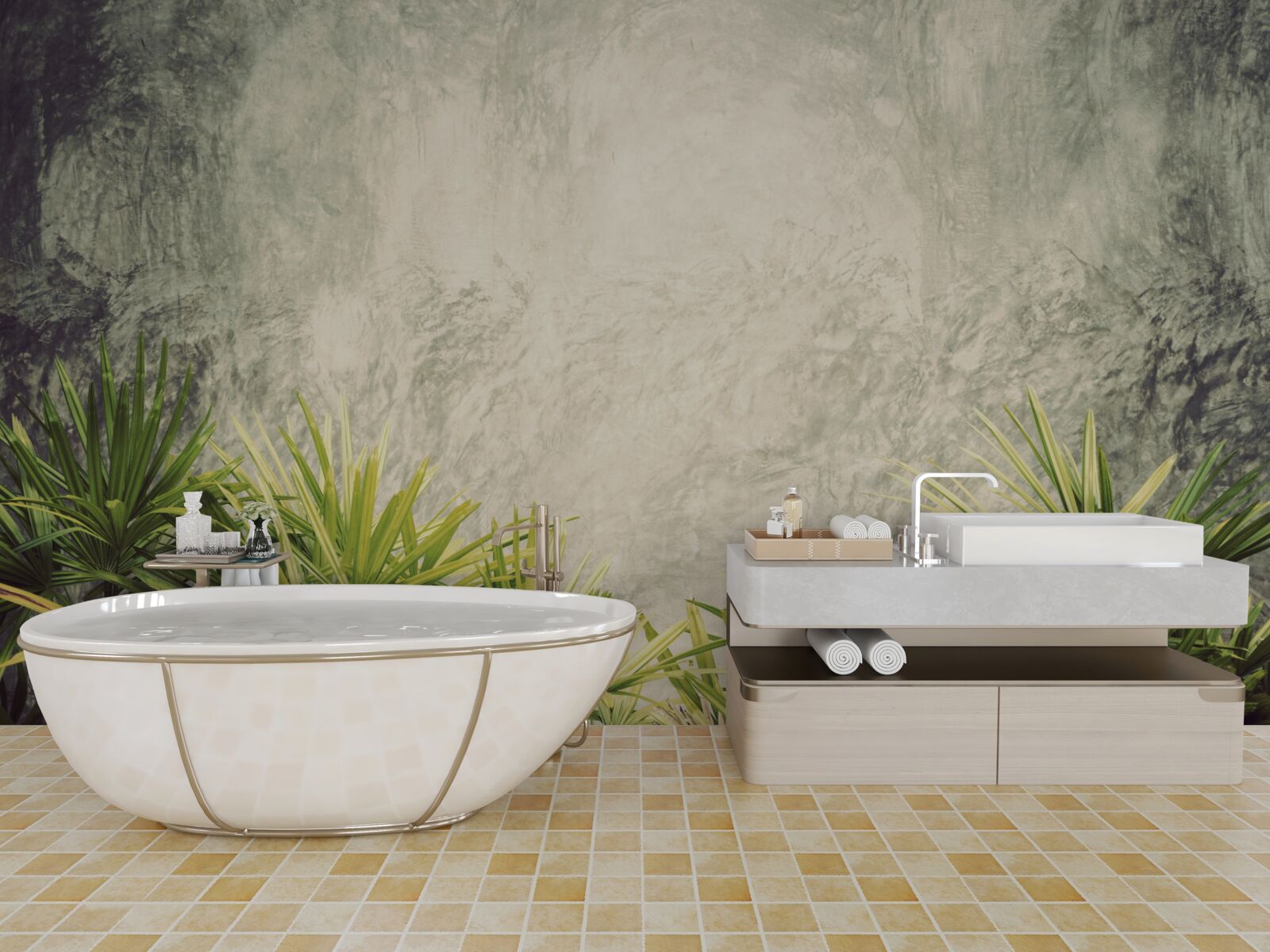 Fototapet o pătură cețoasă învăluie plantele verzi din junglă