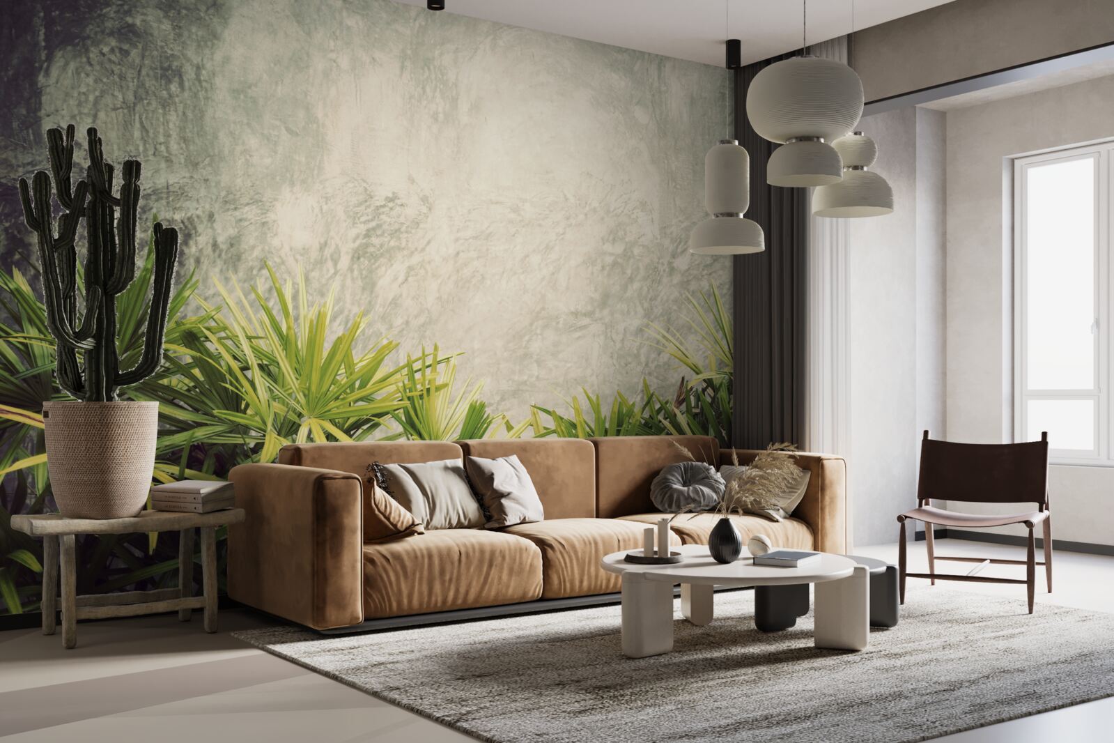 Fototapet o pătură cețoasă învăluie plantele verzi din junglă