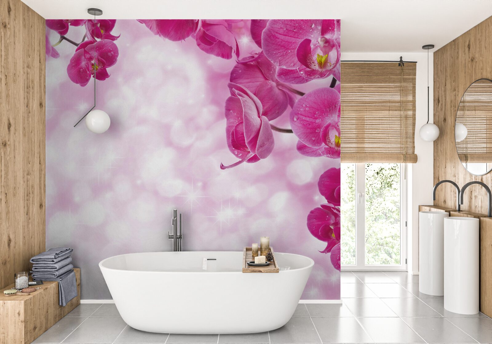 Fototapet orhidee cu o nuanță delicată de liliac