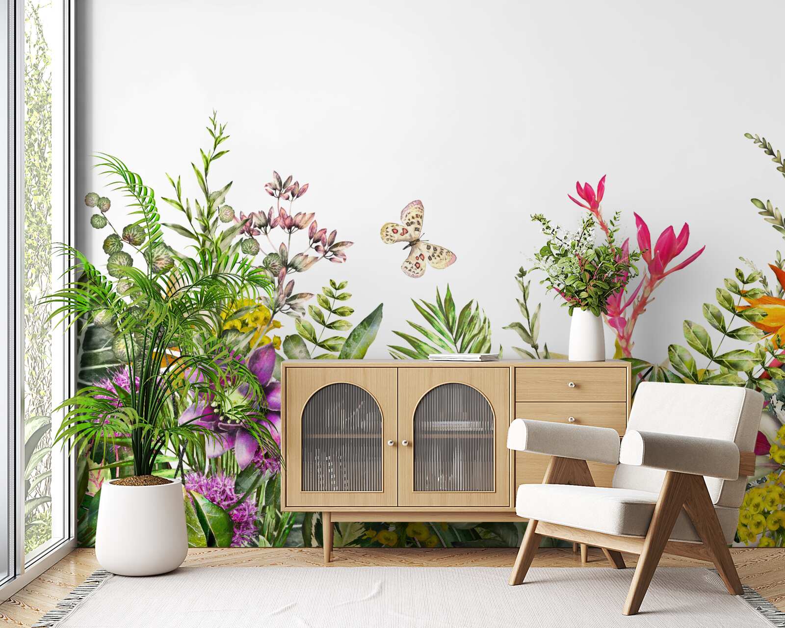 Fototapet plante tropicale cu culori strălucitoare de vară