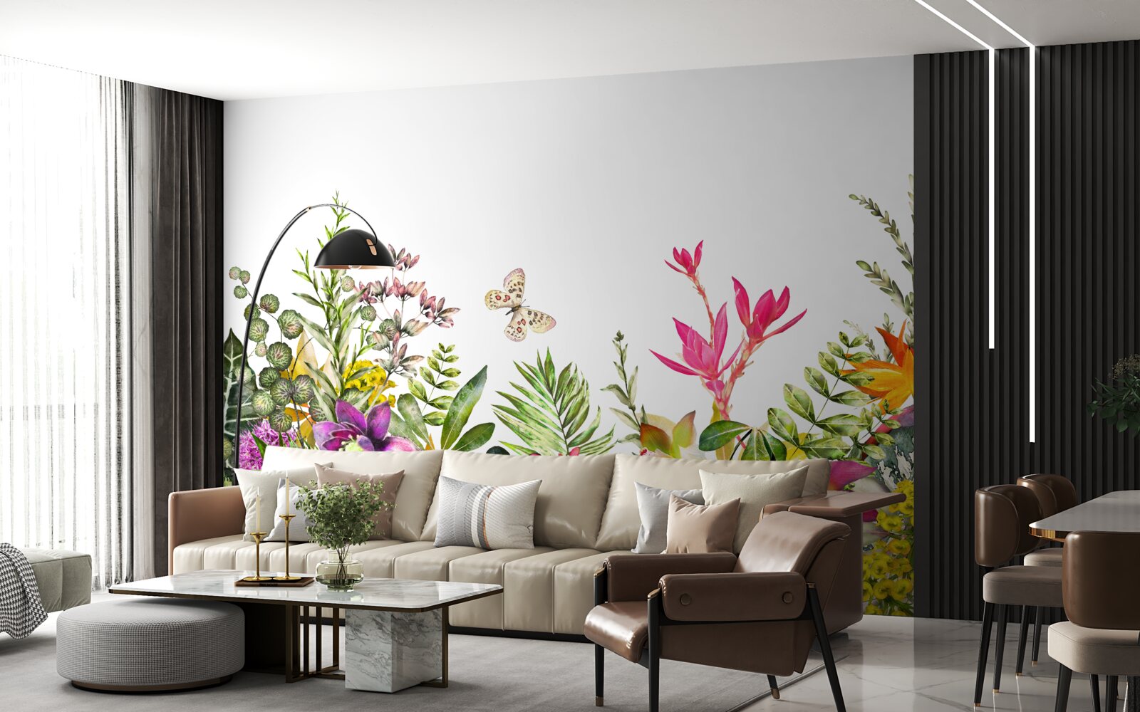 Fototapet plante tropicale cu culori strălucitoare de vară