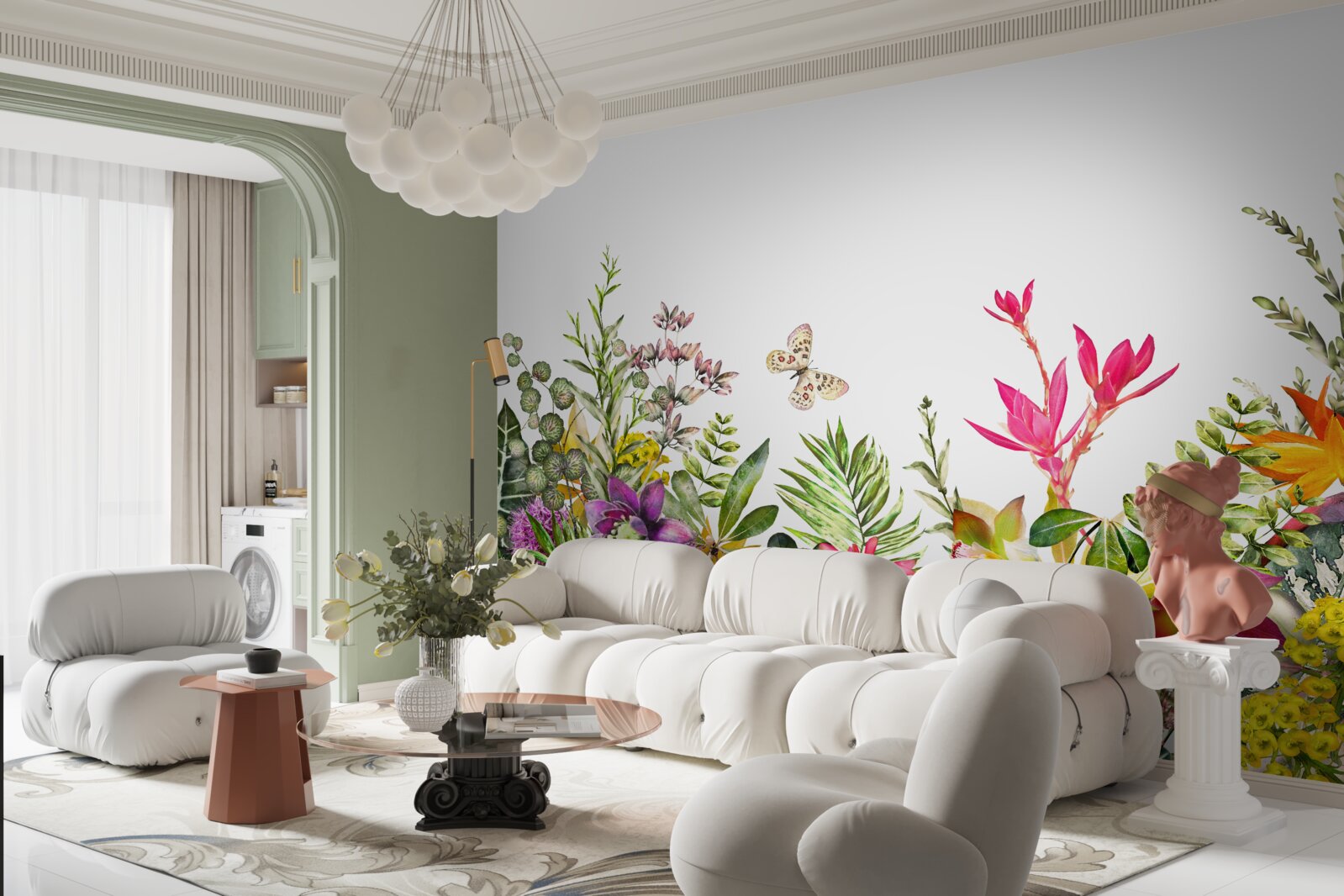 Fototapet plante tropicale cu culori strălucitoare de vară