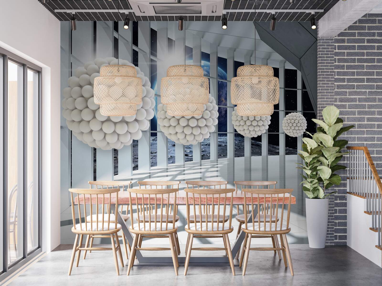 Fototapet bile de gloanțe plutind în pasajul de noapte