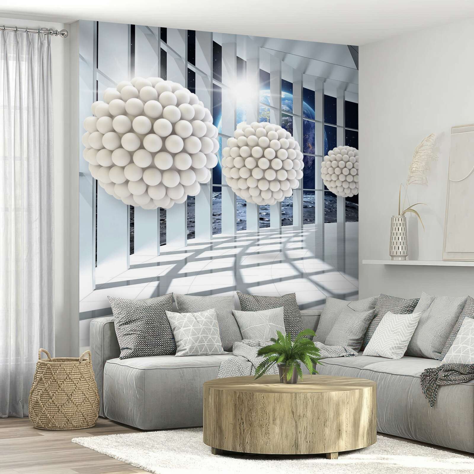 Fototapet bile de gloanțe plutind în pasajul de noapte