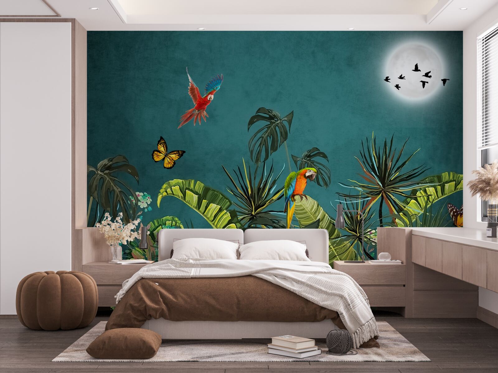 Fototapet pădure tropicală sub acoperirea întunericului