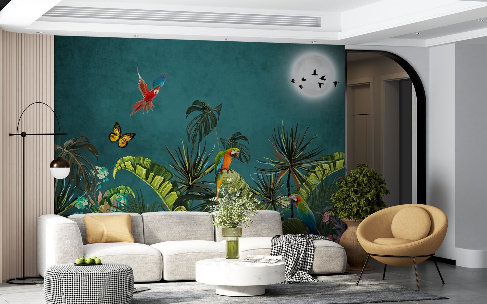 Fototapet pădure tropicală sub acoperirea întunericului