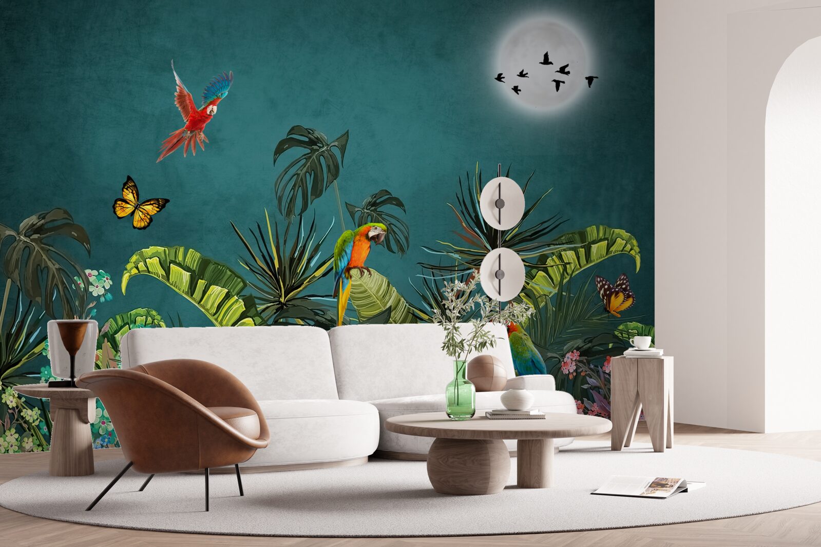 Fototapet pădure tropicală sub acoperirea întunericului