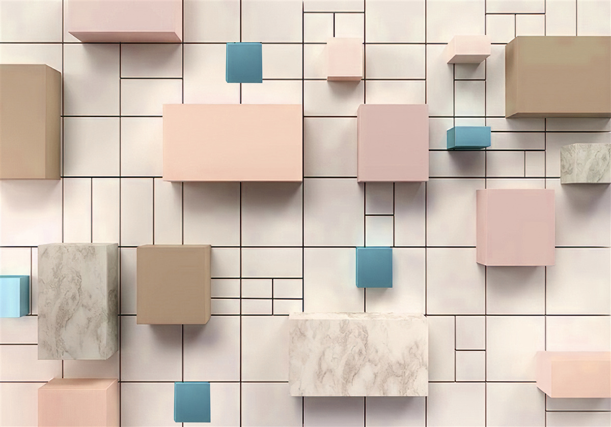 Fototapet dreptunghiuri spațioase care plutesc în aer